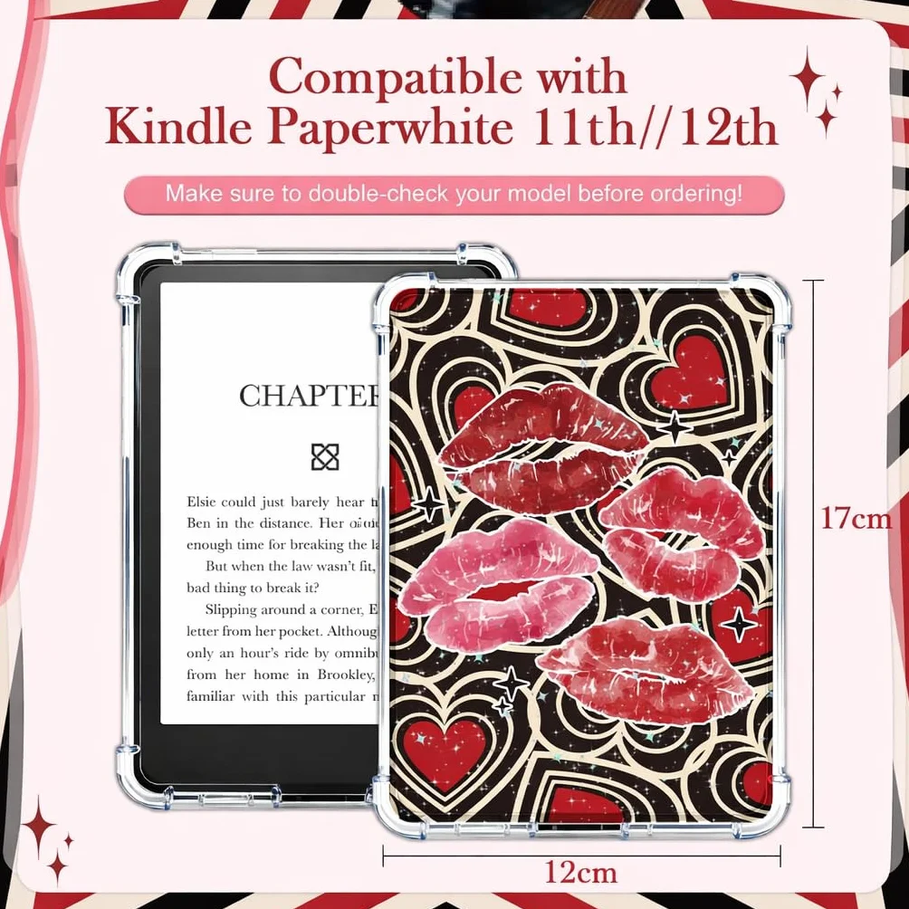 Zestaw 8 wkładów Y2K do Kindle – dekoracyjne wkładki w panterkę i retro do przezroczystego etui, kompatybilne z Kindle Paperwhite 11. i 12. generacji, świetny prezent dla czytelników i miłośników