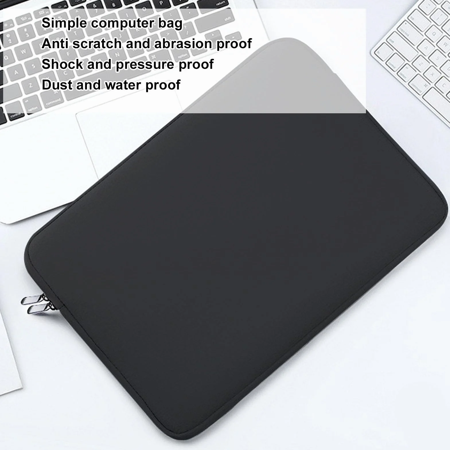 Torba na Tablet Premium z Pianki Neoprenowej z Miękkim Zamkiem Błyskawicznym, Torba Podróżna na Tablet z wodoodporną funkcją do Ochrony urządzeń Elektronicznych - Czarna (13 cali)