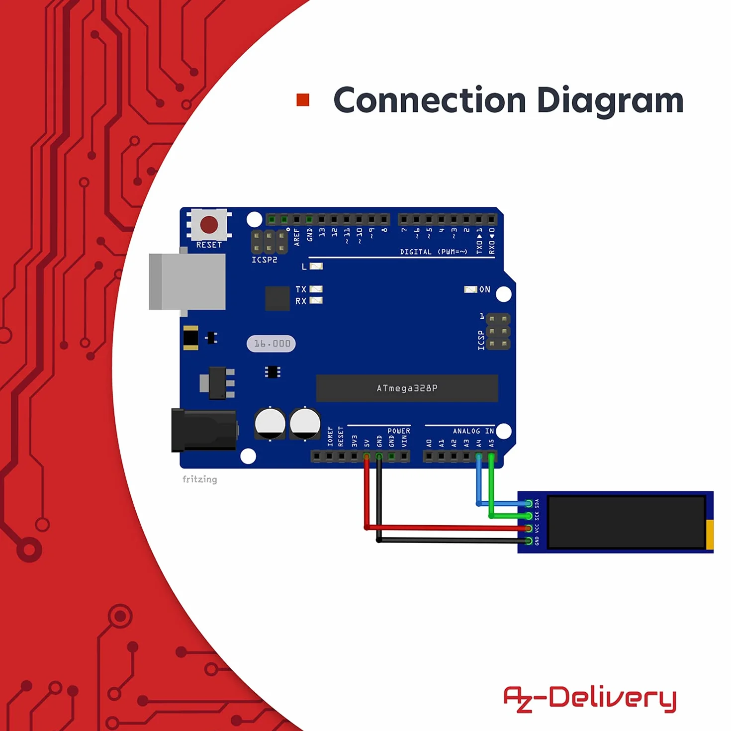 AZDelivery 0,91 cala OLED Display I2C 128 x 32 pikseli ssd1306 I2C moduł wyświetlacza ekranowego z białymi znakami kompatybilny z Arduino i Raspberry Pi w tym e-book!