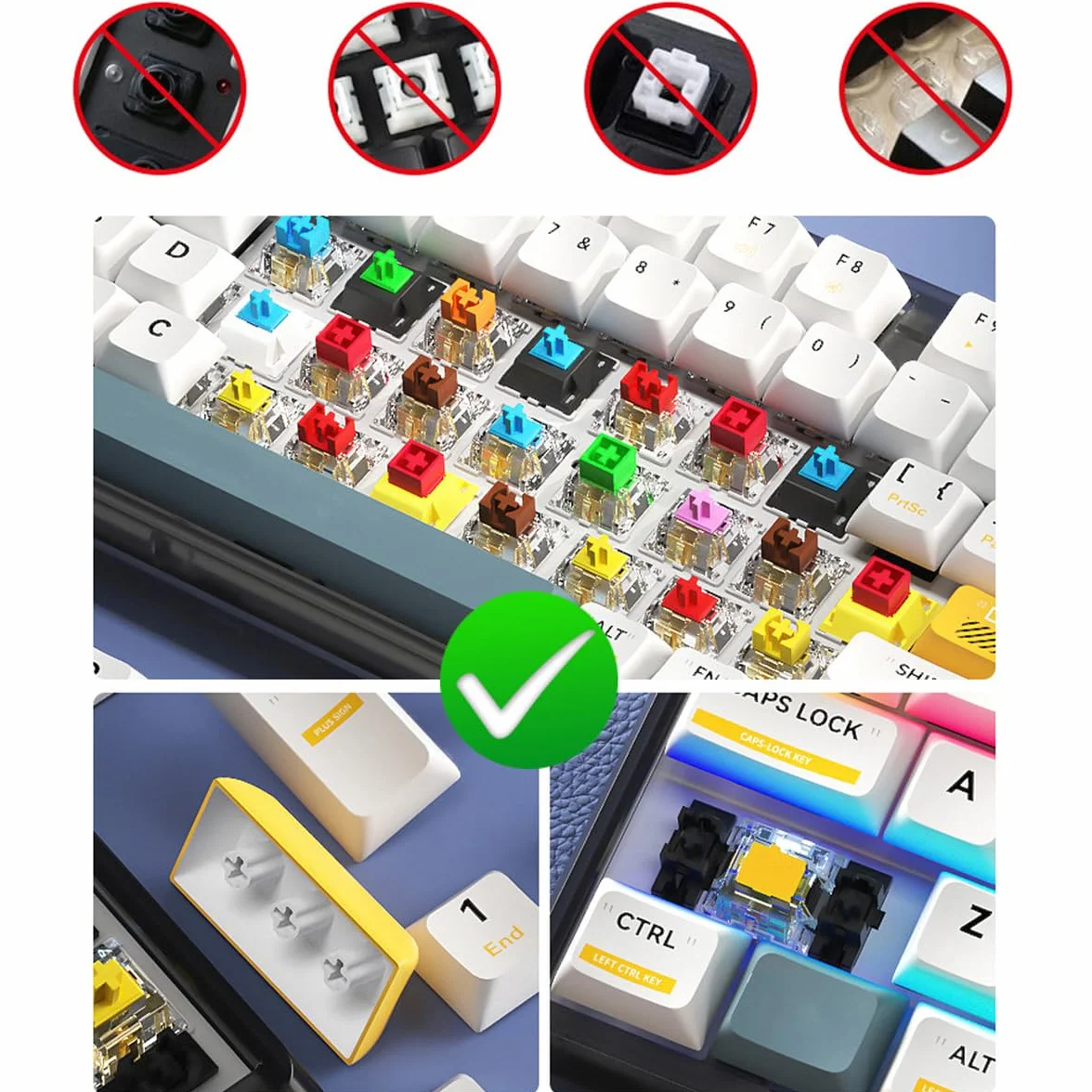 Nasadki na klawisze 104 Doubleshot ABS profil OEM do gier DIY klawiatura mechaniczna (fioletowe)