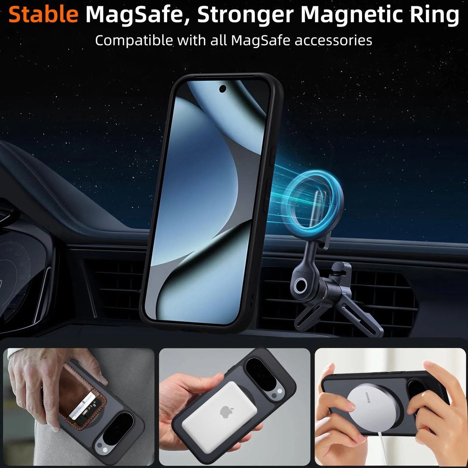 Etui magnetyczne do Google Pixel 10/10 Pro, kompatybilne z MagSafe, półprzezroczyste matowe, z 2 szkłami hartowanymi, odporne na wstrząsy