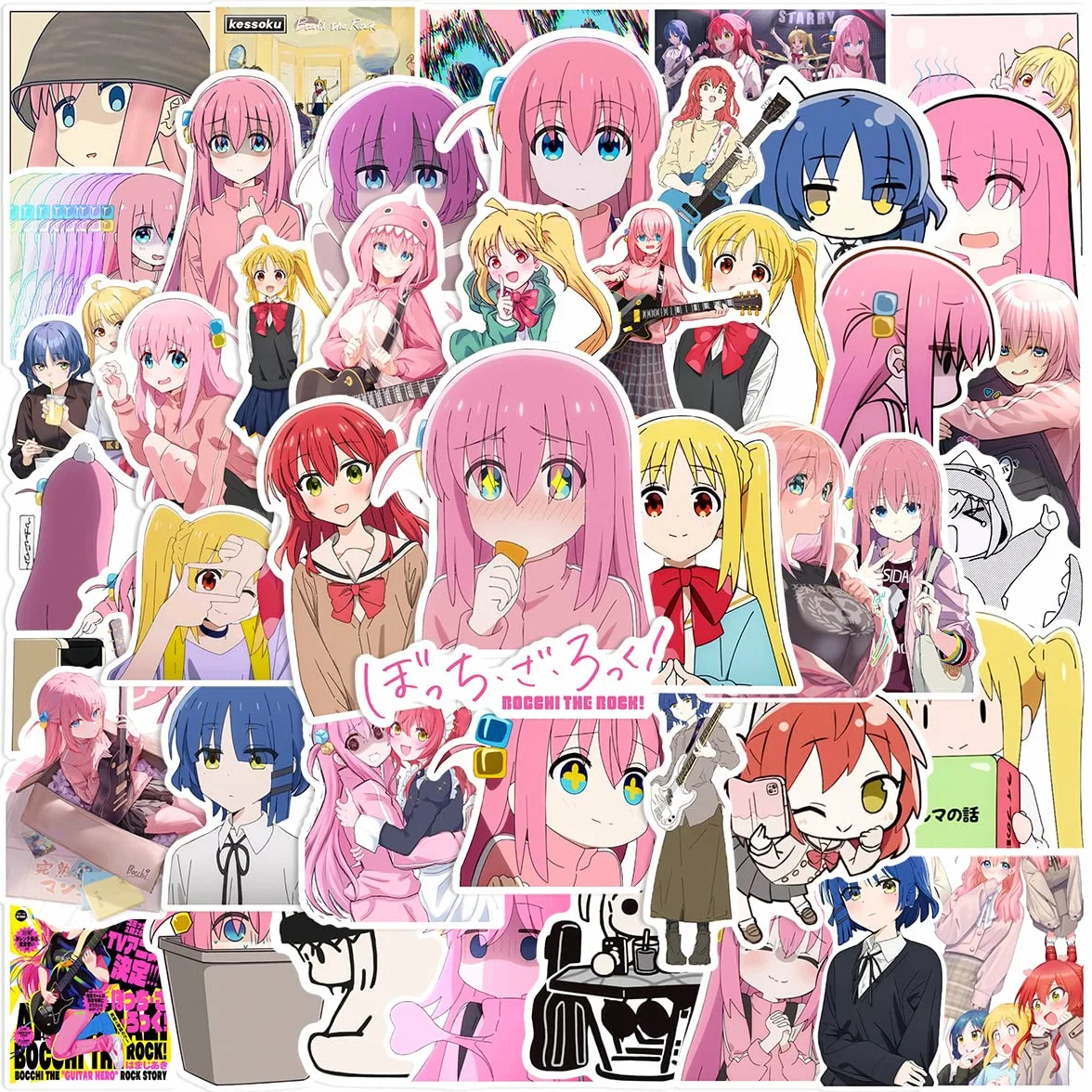 BOCCHI THE ROCK! Naklejki anime 50 sztuk zestaw na laptopa, zderzak, deskorolkę