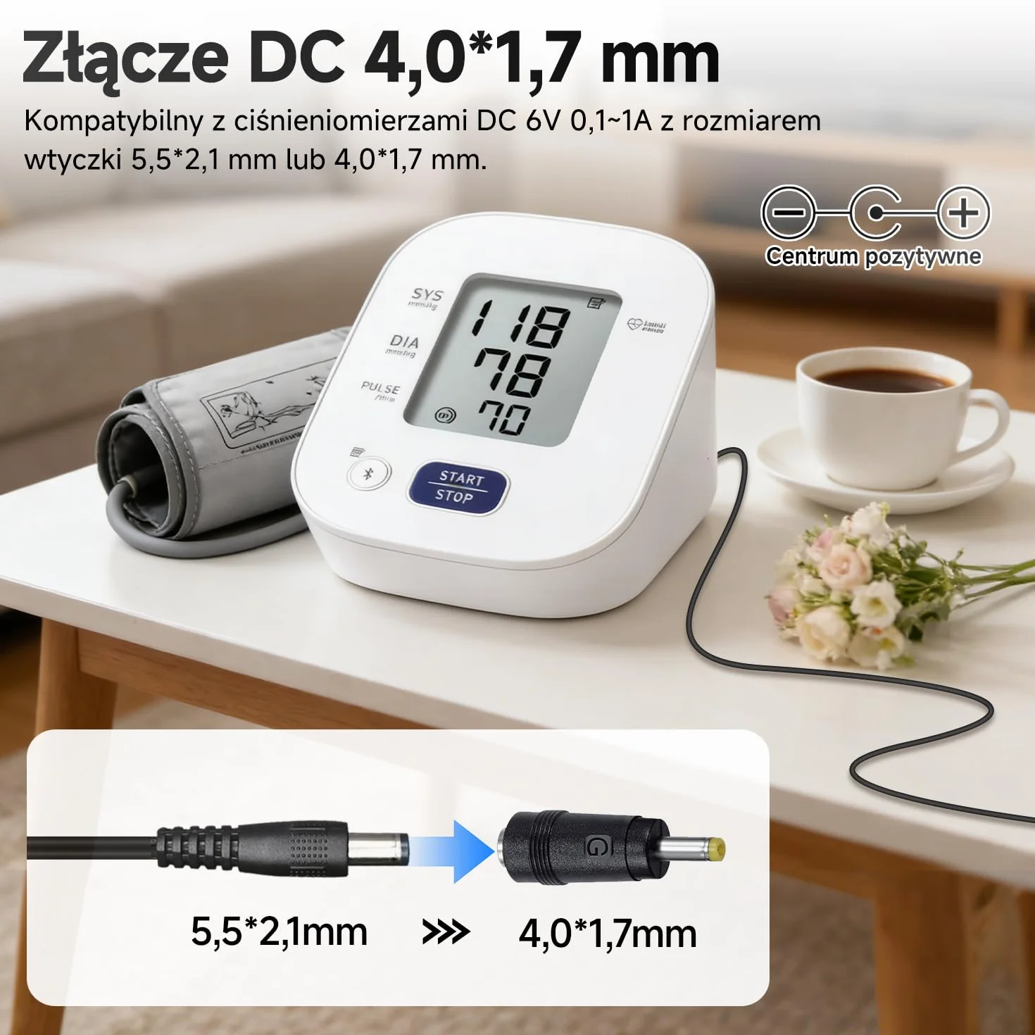 Zasilacz 6 V 1 A/1000 mA o długości 1,8 m, AC 100–240 V do DC 6 V 1 A 6 W, zasilacz do ciśnieniomierzy, wag elektronicznych i innych urządzeń, certyfikat CE