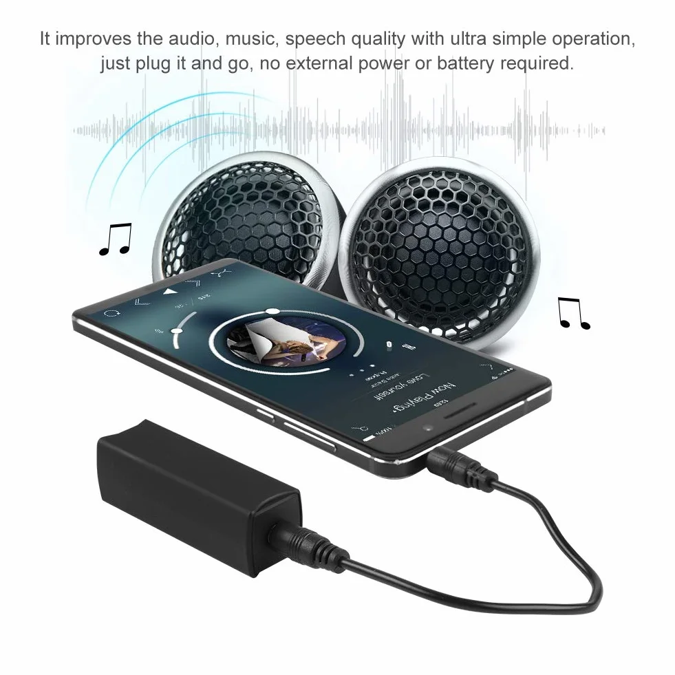 Kafuty 3,5 mm filtr szumów audio, przenośny izolator szumów z pętlą uziemienia, odpowiedni do domowego stereo/samochodowego systemu audio