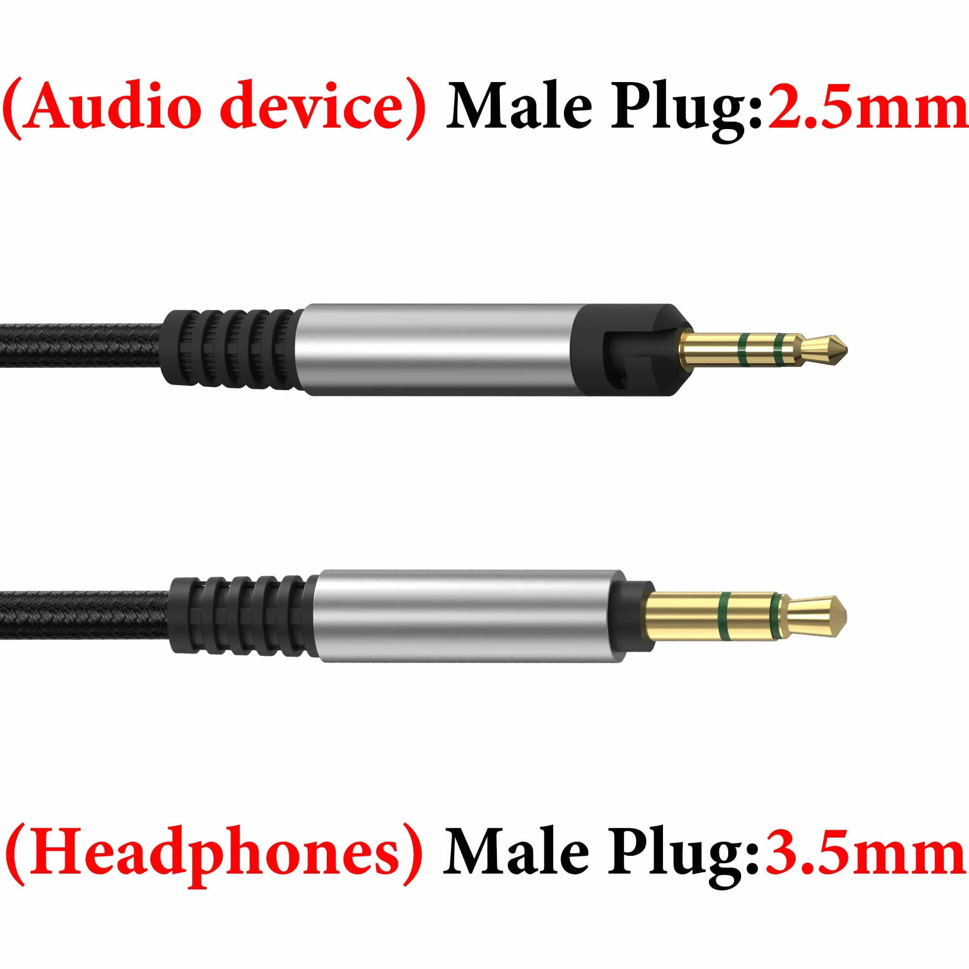 Geekria kabel audio kompatybilny z ATH-M50x ENSO/M50x/M40x/M60x/M40/M70x 2,5 mm na 3,5 mm pleciony nylonowy stereo 1,2 m