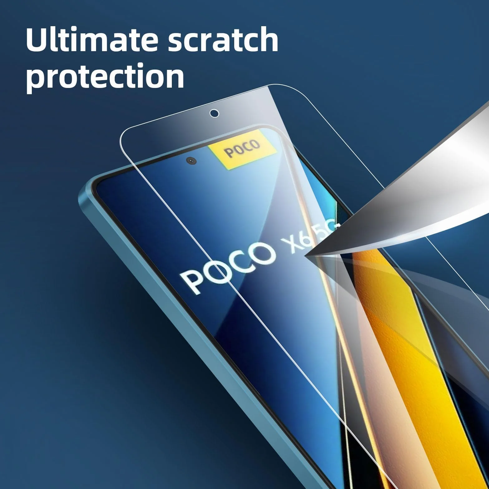NEW'C 3 Sztuki Szkło dla Xiaomi Poco X6 5G, X6 Pro 5G Hartowane i Folia Ochronna Ochraniacz Ekranu - Bez pęcherzyków powietrza, odporność na zarysowania