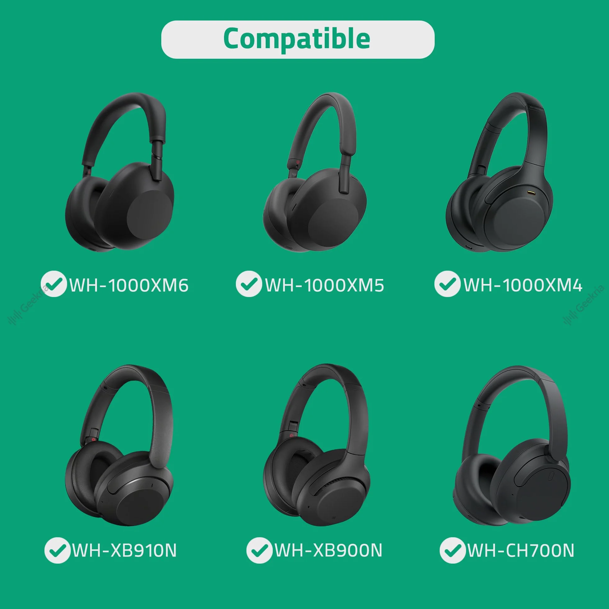 Kabel audio Geekria z mikrofonem, kompatybilny z Sony WH-1000XM6/1000XM5, ULT WEAR, WH-XB920N, słuchawkami, zamienny kabel stereo 3,5 mm z mikrofonem w przewodzie (1,2 m)