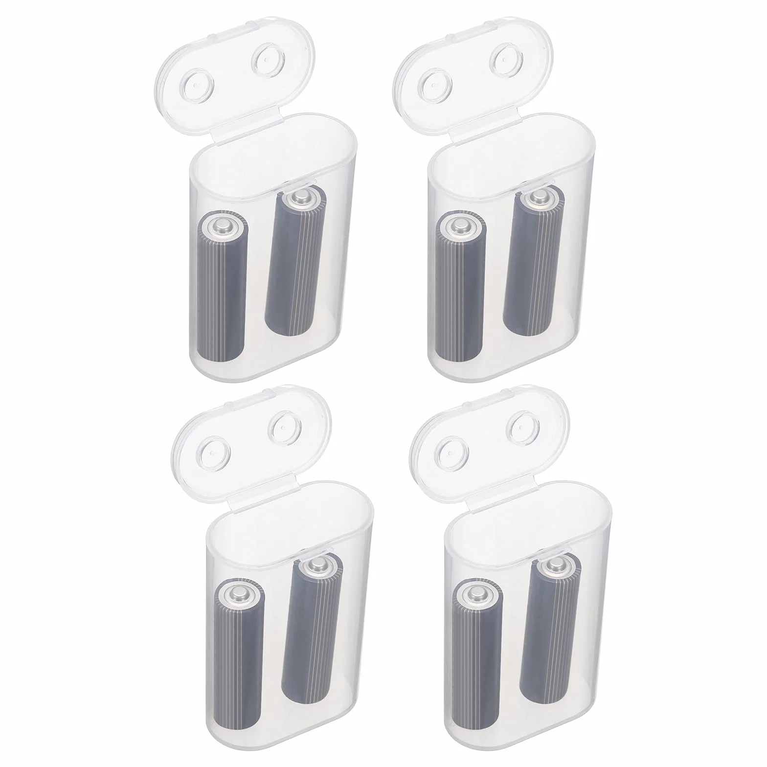 QUARKZMAN Organizer na baterie przezroczyste plastikowe pudełko do przechowywania 2 x 21700 stojak na baterie pojemnik garażowy przenośny organizer podróżny (4 szt.)