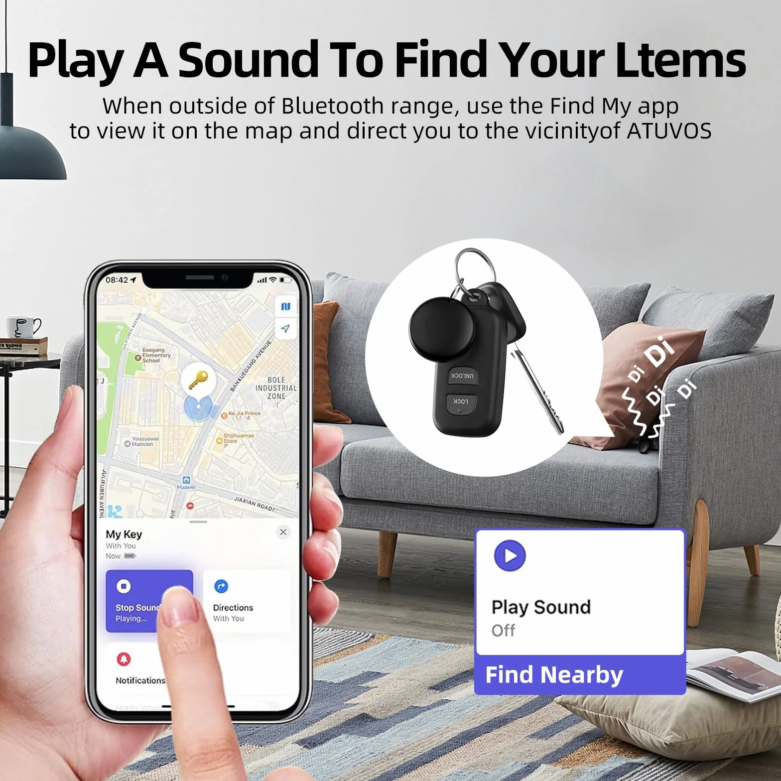 WALLFID Etykietka kompatybilna z Apple Find My iOS śledź klucze portfel bagaż plecak 1 sztuka