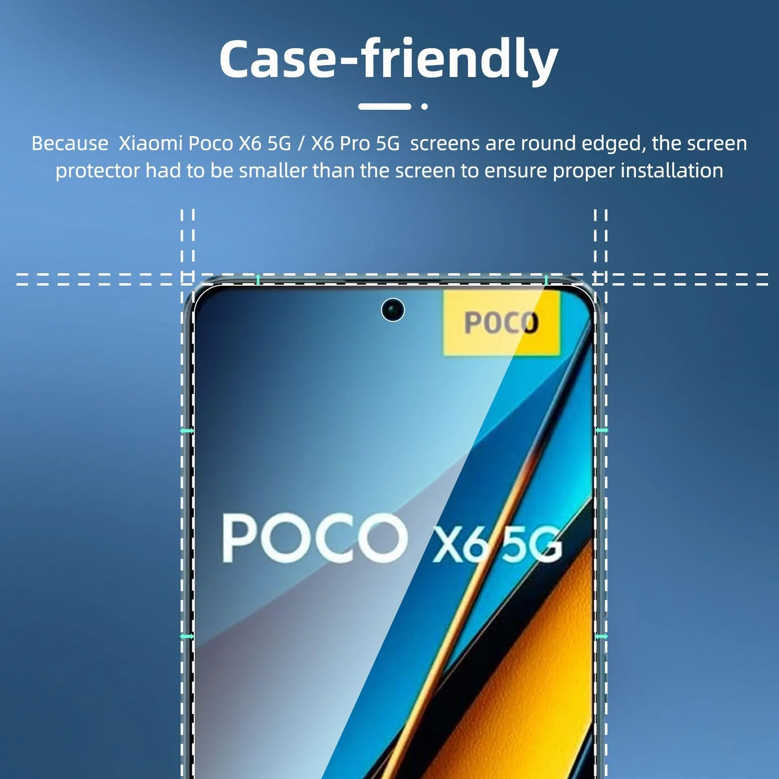 NEW'C 3 Sztuki Szkło dla Xiaomi Poco X6 5G, X6 Pro 5G Hartowane i Folia Ochronna Ochraniacz Ekranu - Bez pęcherzyków powietrza, odporność na zarysowania