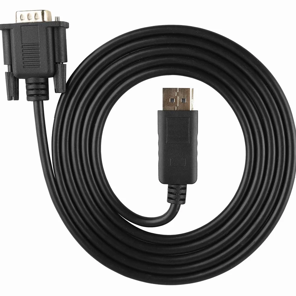 Sonew Adapter DisplayPort na VGA, 1,8 m 1080P HD Mini Dp na VGA konwerter kabla do laptopa PC