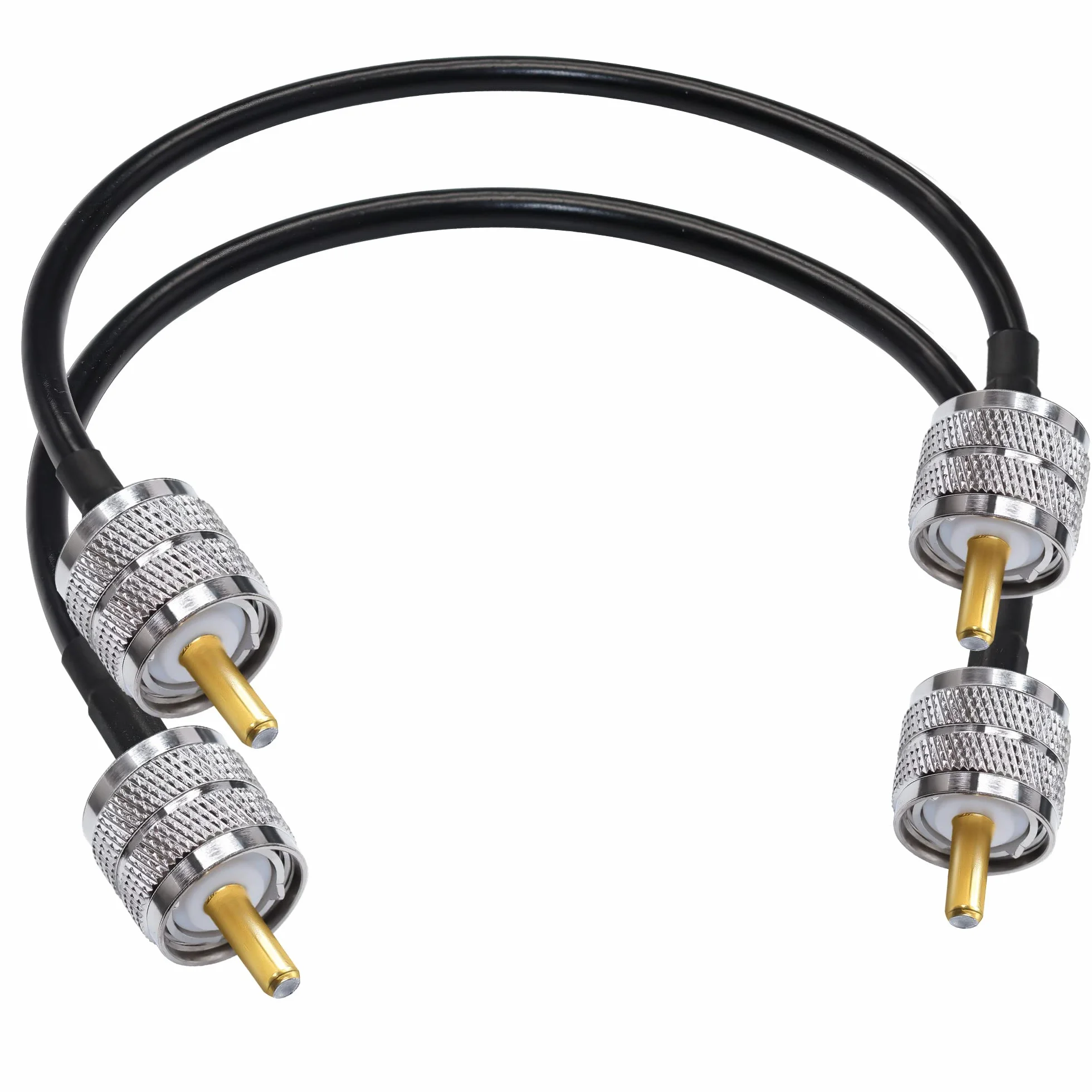 TUOLNK PL259 Überbrückungskabel RG58 UHF Stecker auf Stecker Low Loss 50 Ohm CB Funk Koaxialkabel 12 Zoll (30 cm) SO239 Wifi Antennen Verlängerungskabel für HAM Funkantennen Analysator 2er Pack