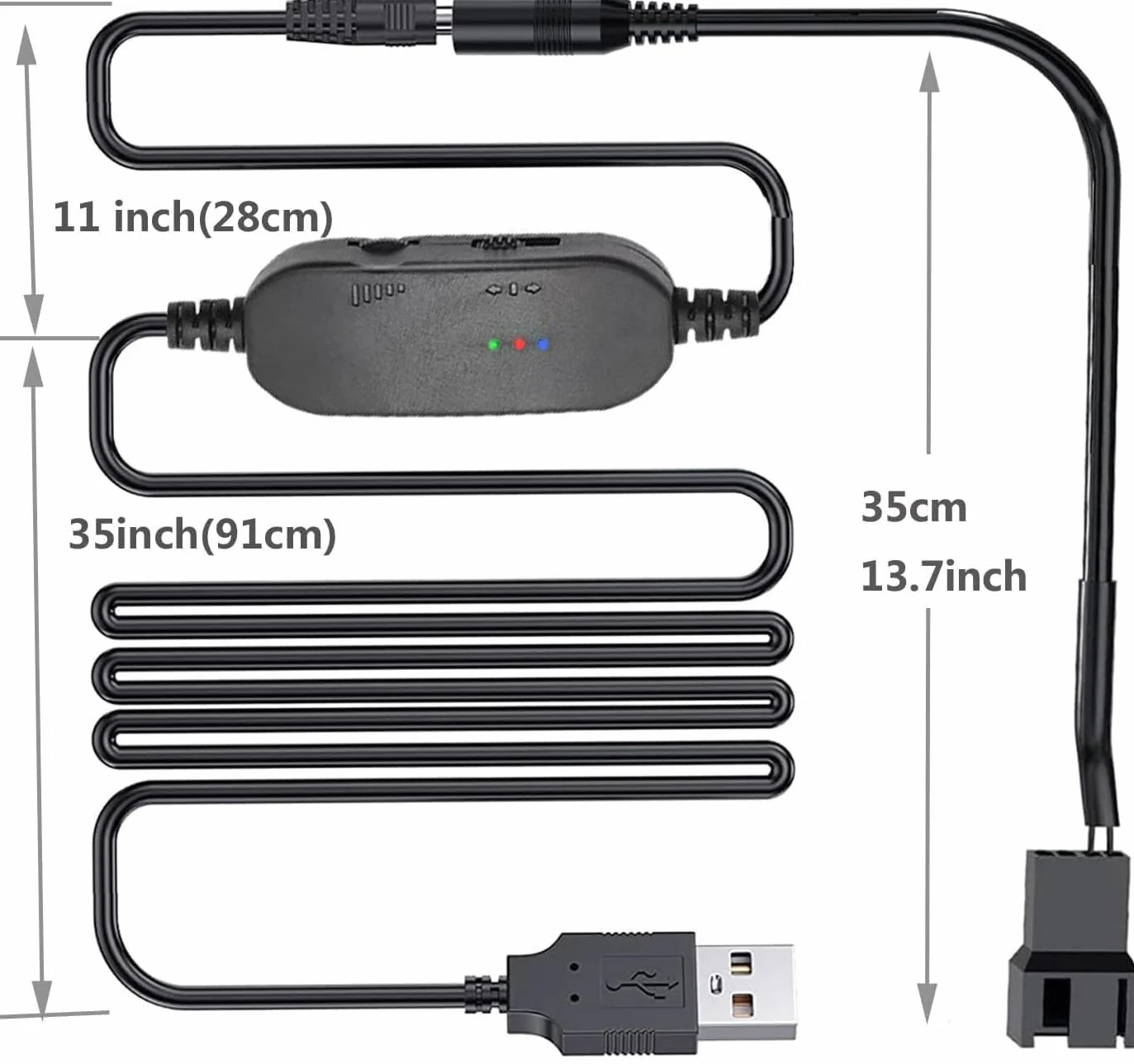 12 V PC regulator prędkości wentylatora USB DC 5 V Step UP Boost do 12 V 2-pinowy regulator prędkości wentylatora z 1 do 1 PC kabel zasilacza wentylatora