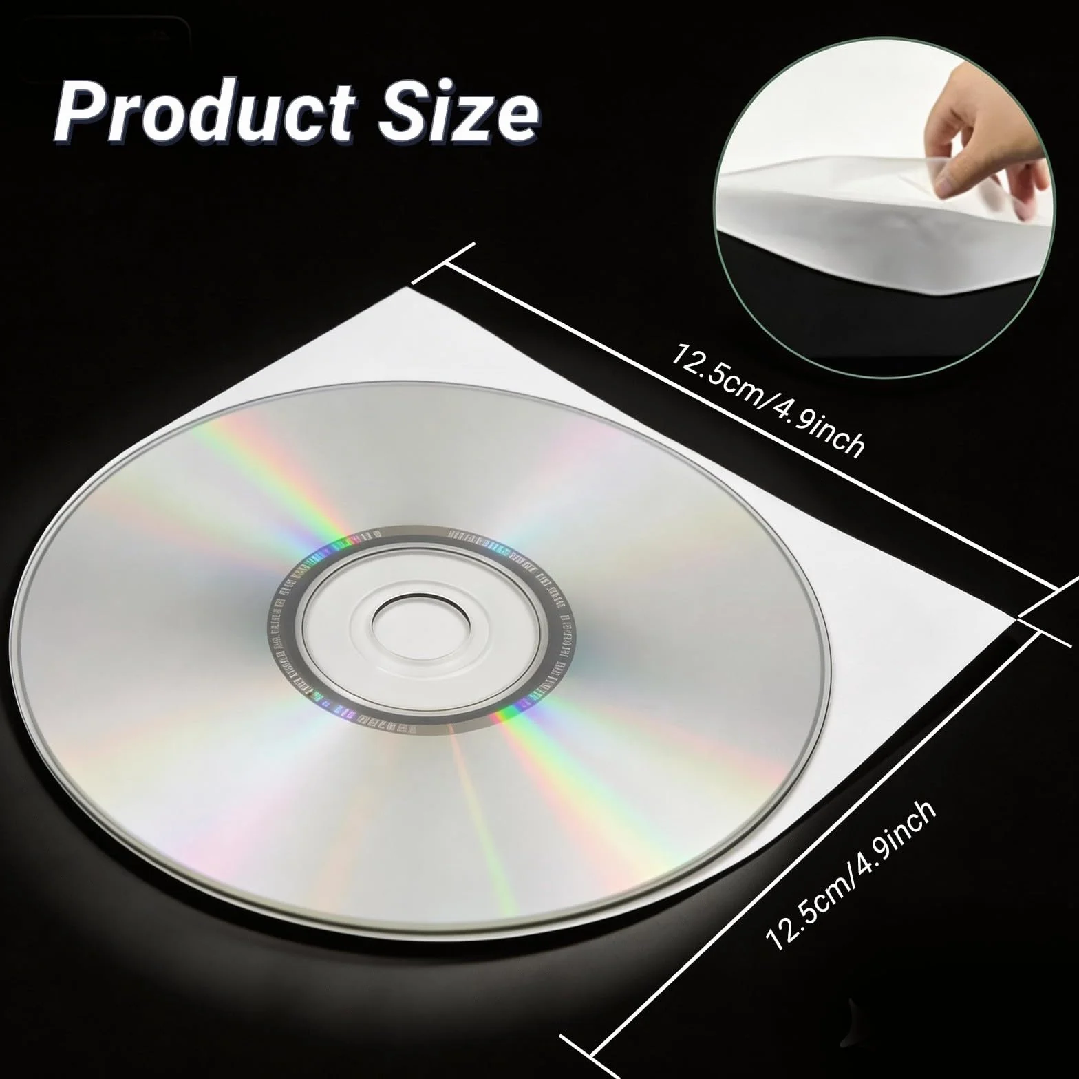 100 szt. CD DVD wewnątrz, plastikowy rękaw na 5 Punte Pennino rękawy przezroczyste S7 Fe Tab Inch CD i DVD Mini przechowywanie