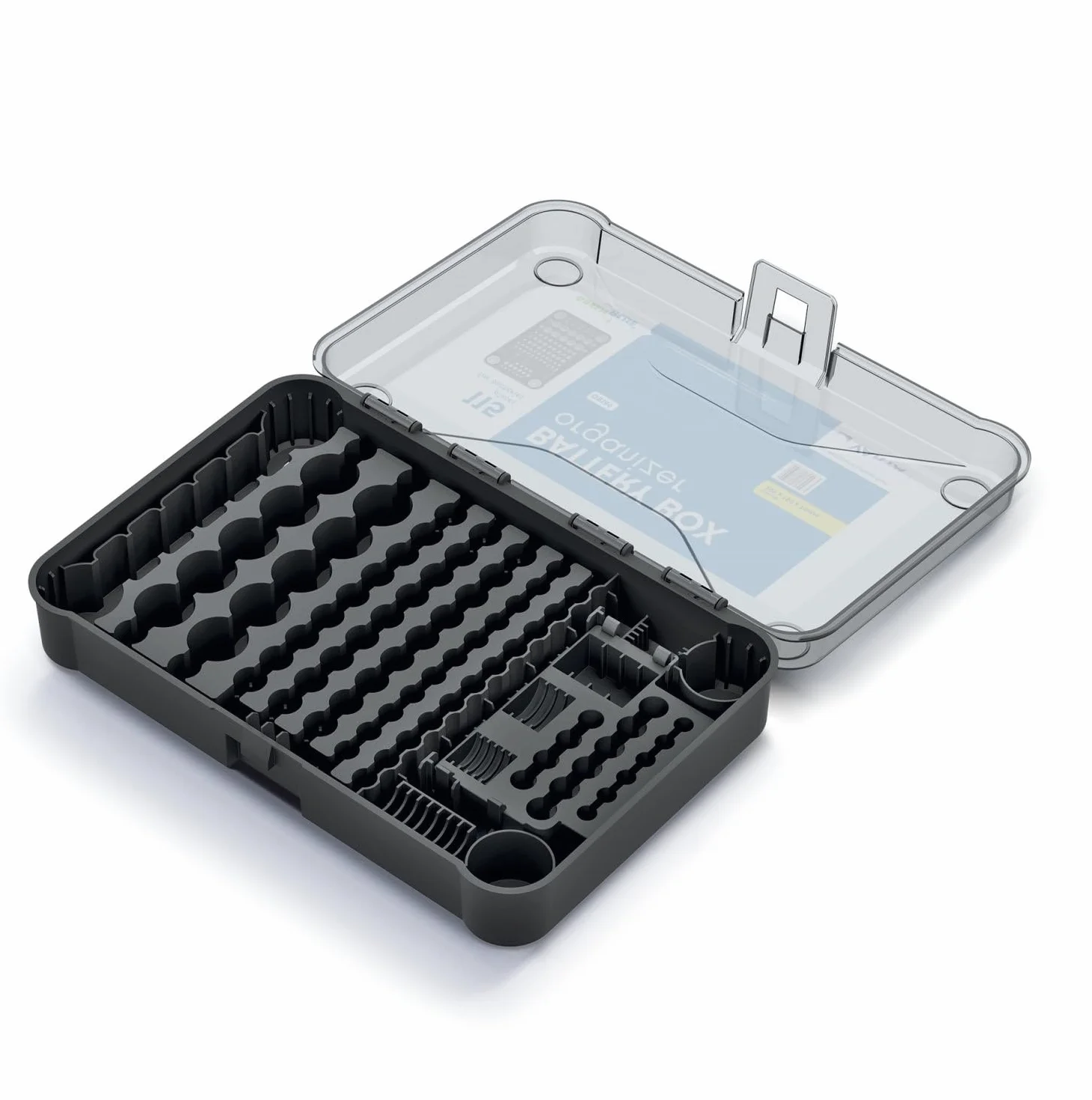 GreenBlue GB189 Organizer na baterie przezroczysta pokrywa 115 przegródek