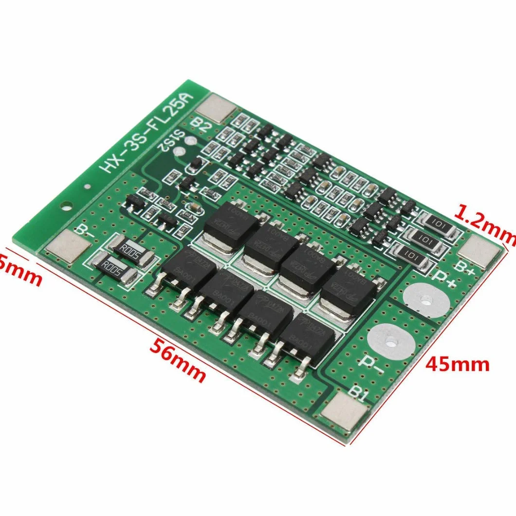 2 szt. PCB Ochrona Board 25A 3S 11.1V 12,6V Li-ion 18650 Ładowarka litowa PCB BMS Płyta Ochronna Lipo Cell Moduł z równoważeniem obciążenia dla obecnego silnika wiertniczego