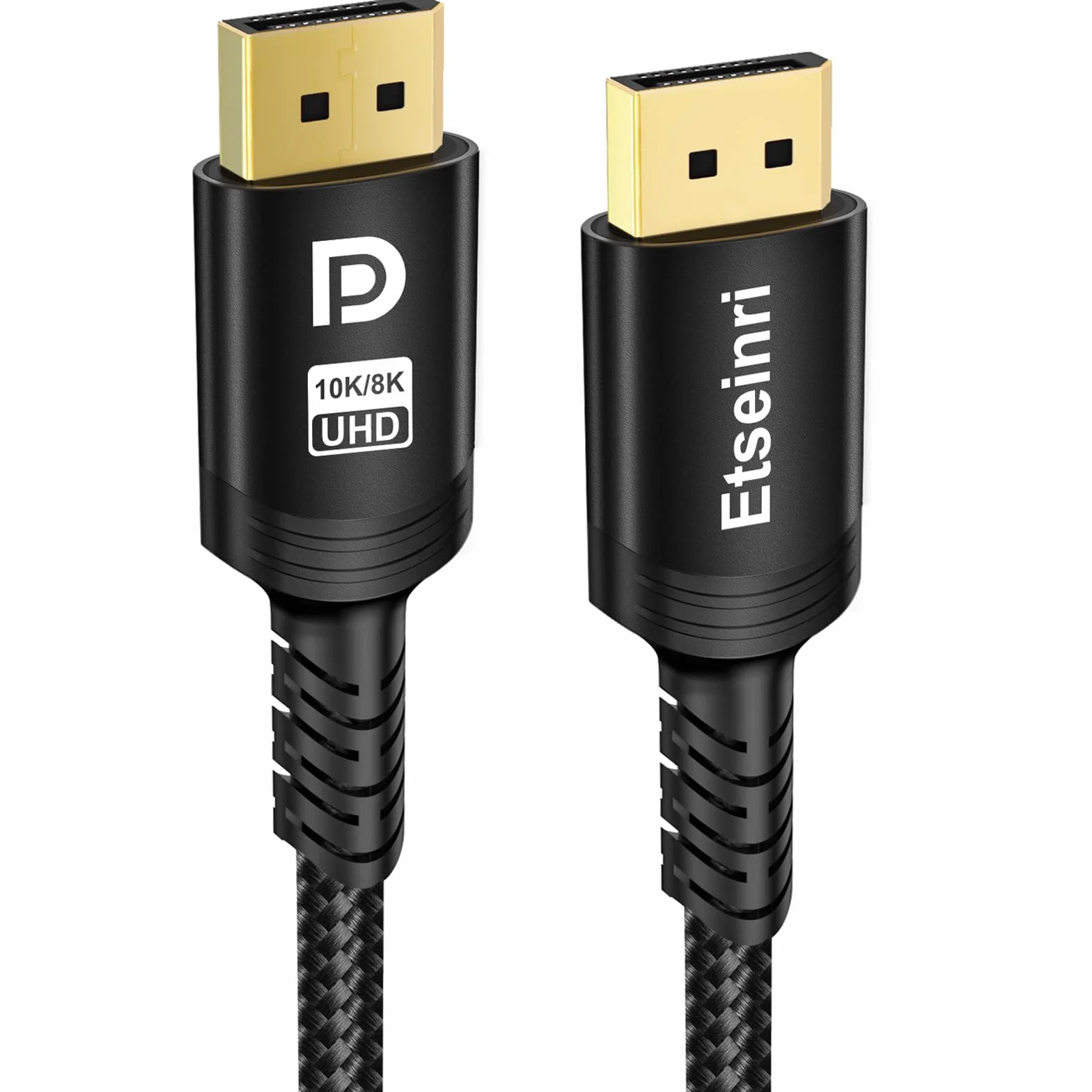 ‍Etseinri Kabel DisplayPort 240Hz 2M, Kabel DisplayPort 1.4 8K 60Hz 4K 240Hz 165Hz 144Hz 120Hz, Kabel DP do DP 32.4Gbps HDCP2.3 DSC1.2 HDR10 G-Sync & FreeSync do Gaming Monitor, Karty Graficznej