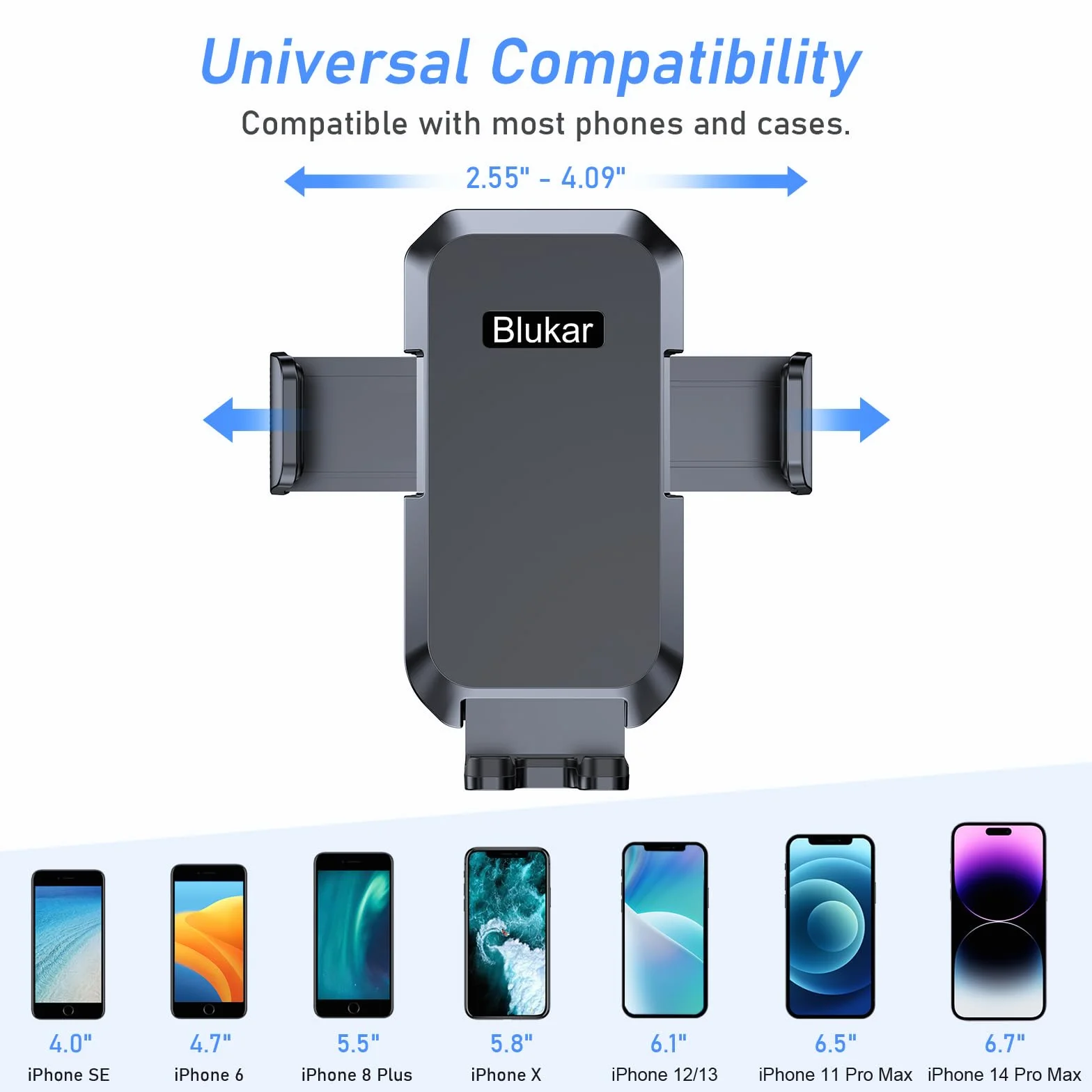 Blukar Wsparcie Mobile Samochód, Wsparcie Telefon Powietrza Samochodu Wentylacja z 2023 Upgraded Klip Stabilny&360° Obrót, Zwolnienie Jeden Przycisk Uchwyt Mobile Samochodu dla Smartphone/GPS