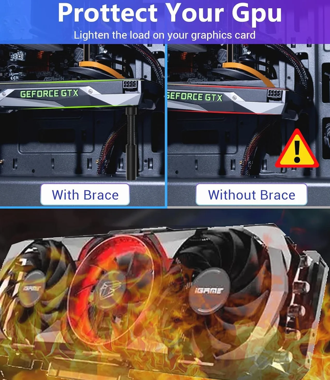 GPU Support Bracket, Wspornik GPU karty graficznej, Uchwyt karty graficznej, Uchwyt stojaka GPU, M(50mm-80mm)