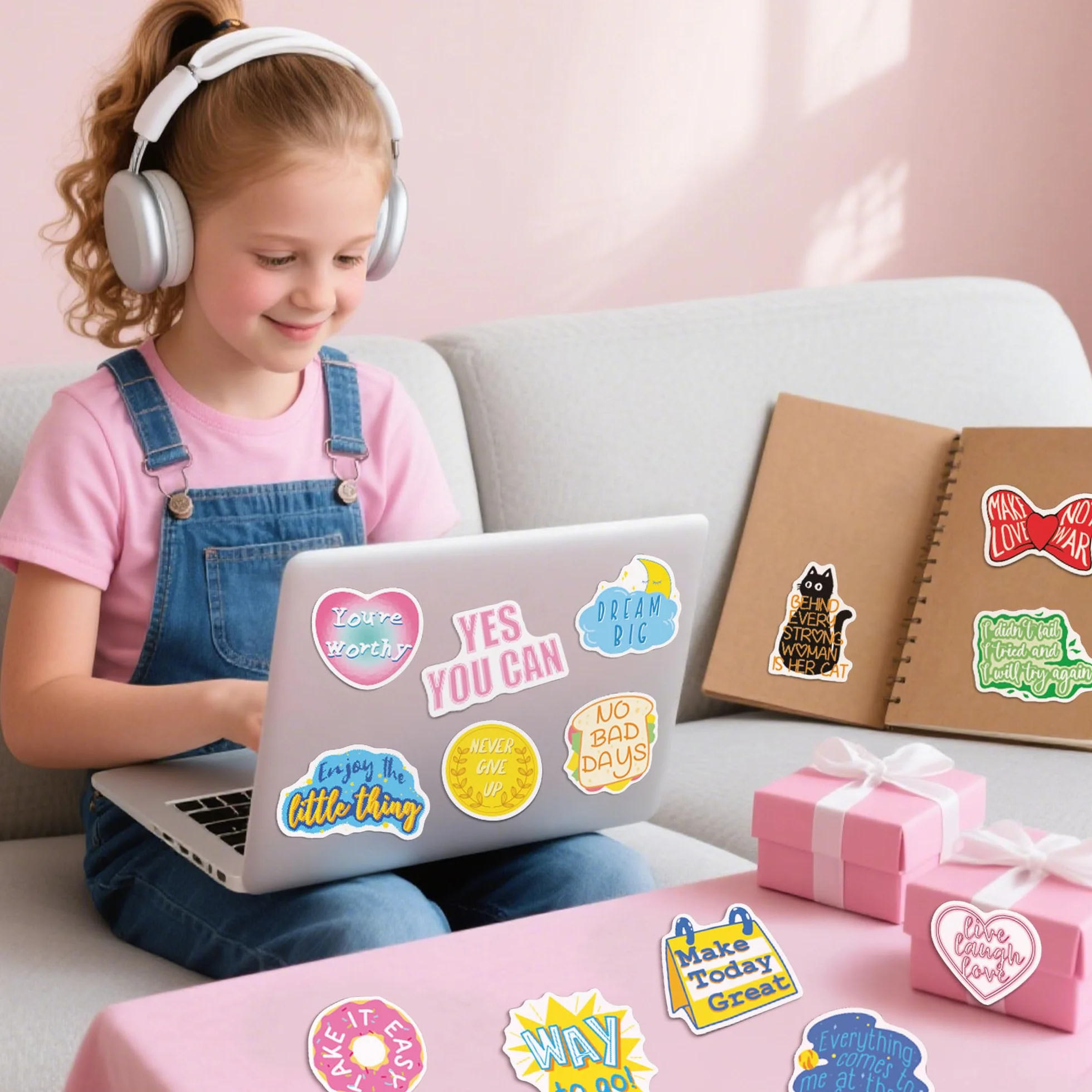 100 sztuk naklejek motywacyjnych z sentencjami, pozytywne afirmacje, inspirujące naklejki motywacyjne, wodoodporne, winylowe, zestaw naklejek na laptopa, do scrapbookingu, dziennika, deskorolki