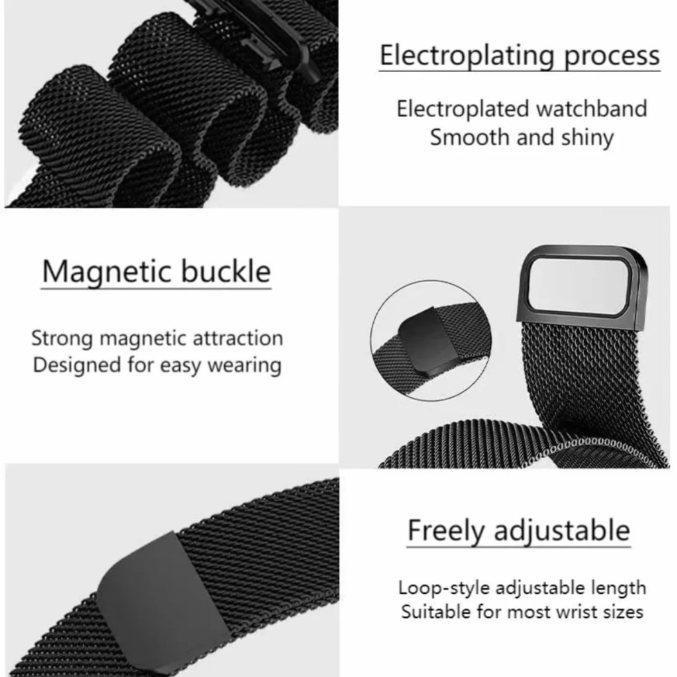 Bransoletka zastępcza, kompatybilna z Huawei Watch Fit 3/Watch Fit 4/Fit4 Pro, zapięcie magnetyczne, regulowana metalowa bransoletka dla kobiet i mężczyzn