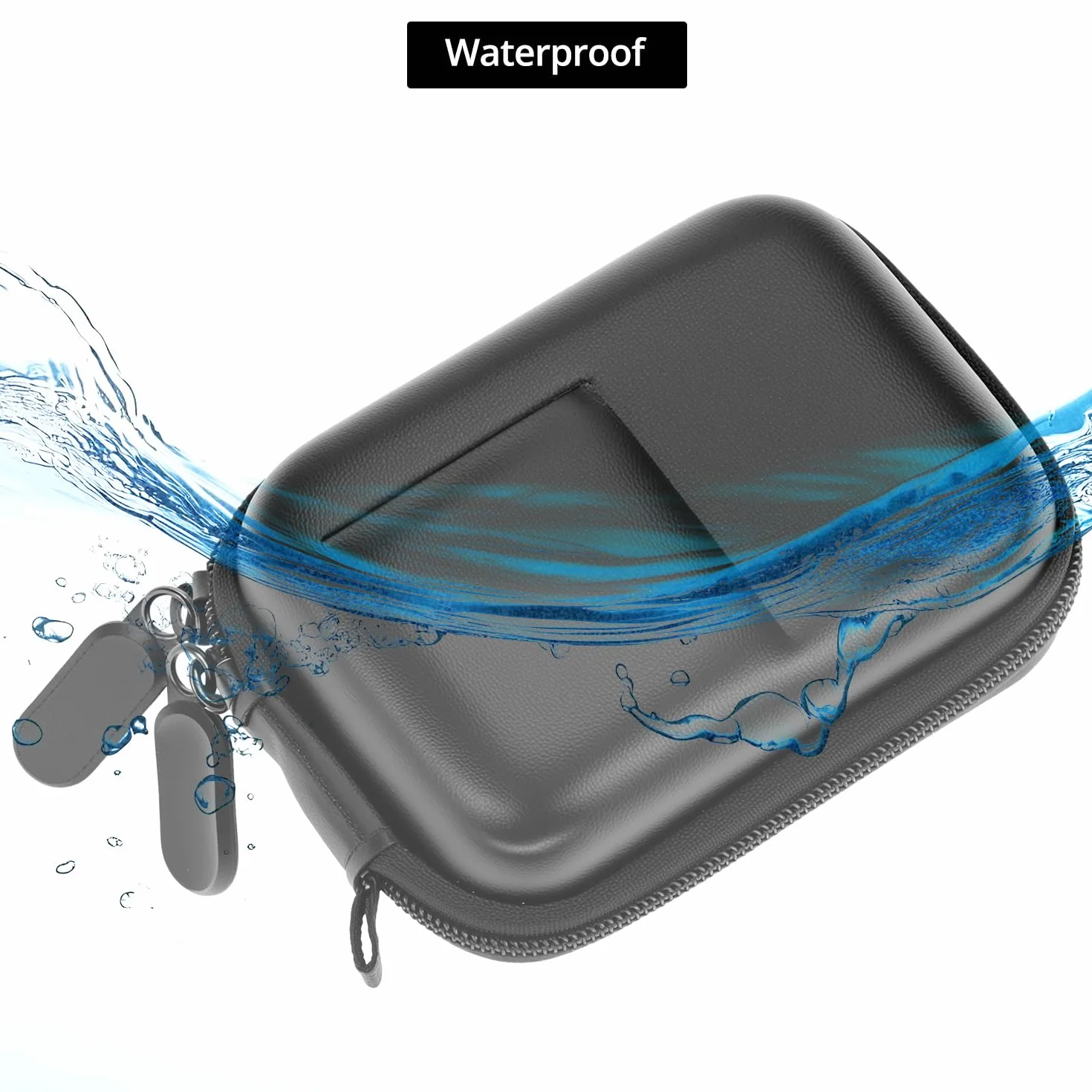 QWORK® Torba na mini kamerę, czarna torba do noszenia kamery, kompatybilna z DJI Action 5 Pro, Action 4, Action 3