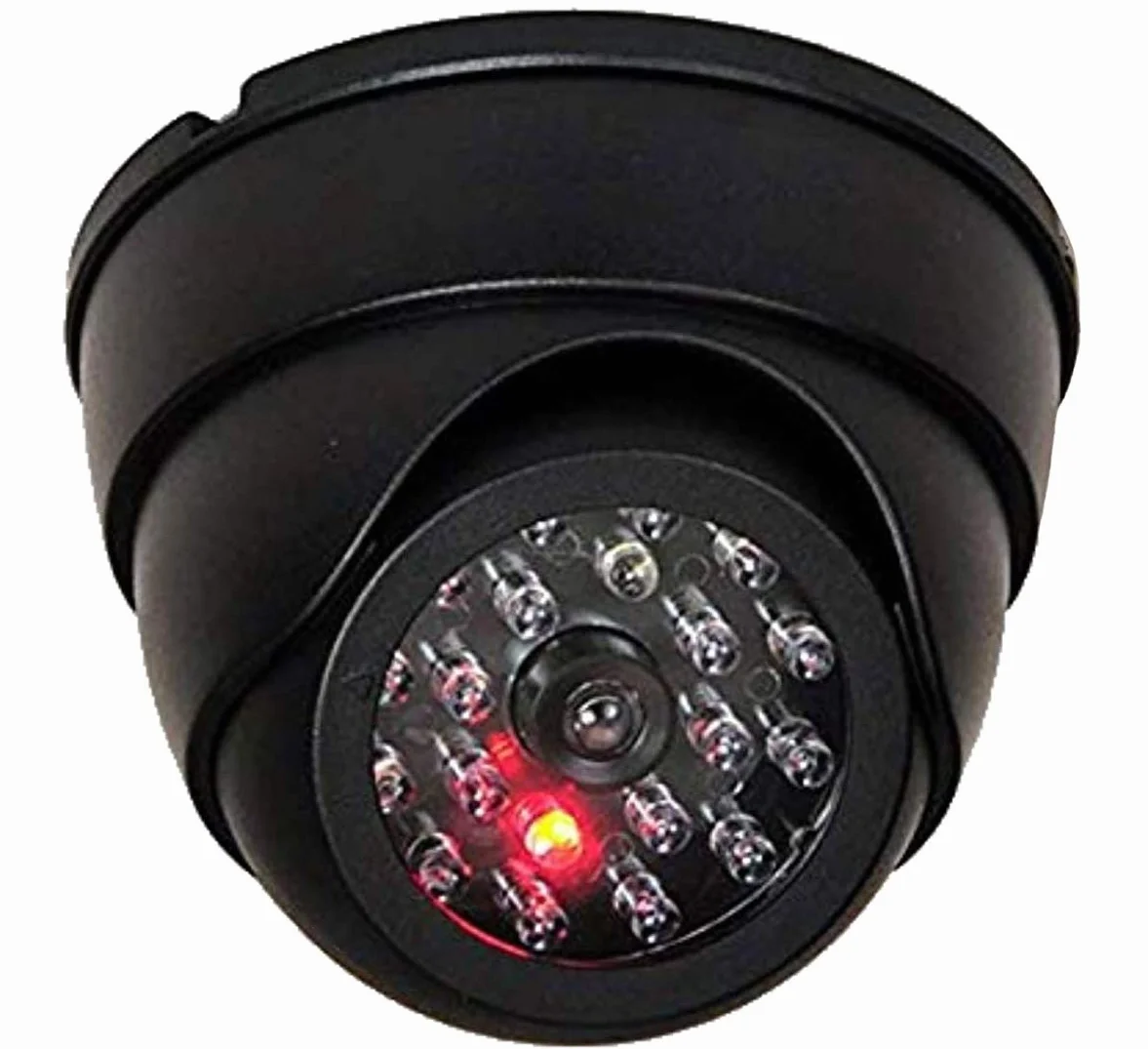O&W Security Atrapa kamery, Dummy-kamera z obiektywem i diodami LED, do użytku wewnątrz i na zewnątrz