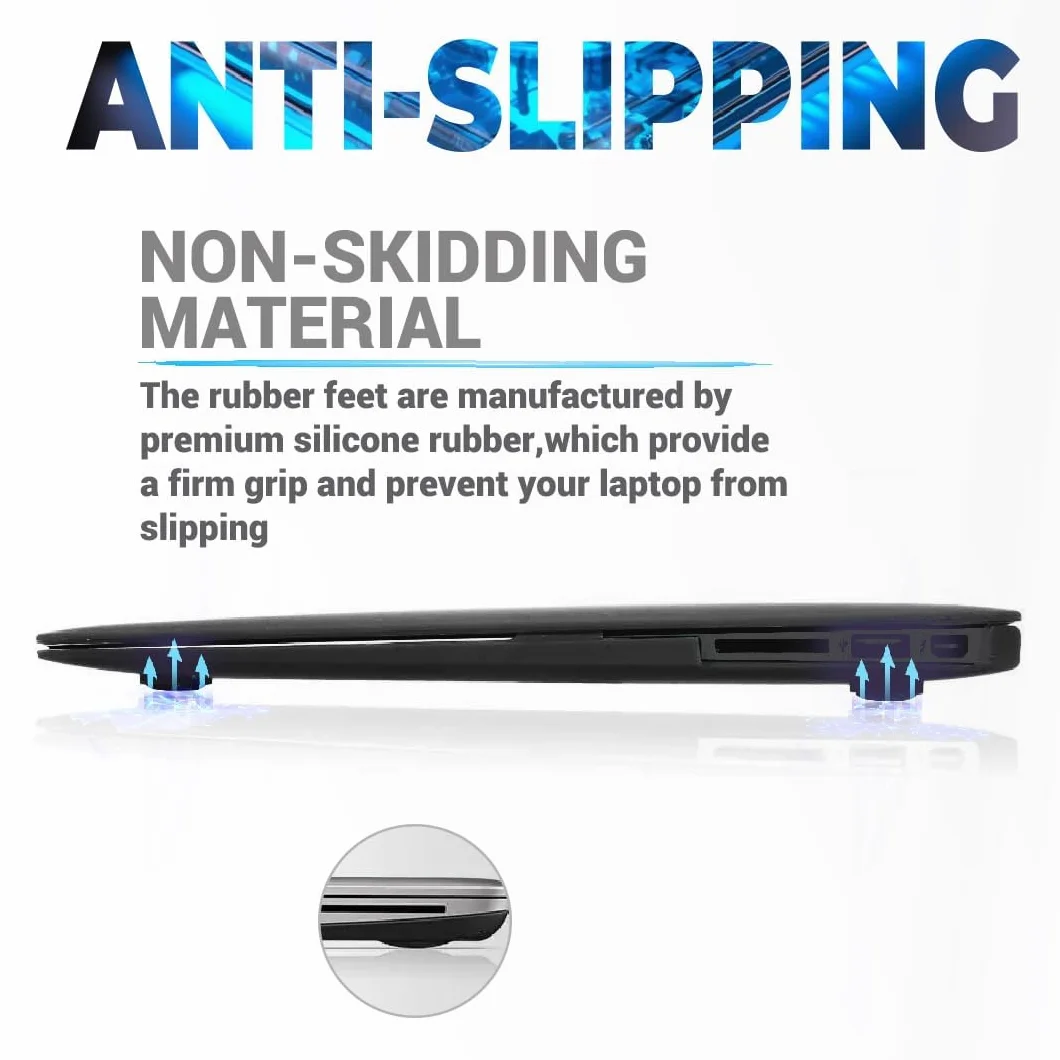 LeFix 12 gumowe silikonowe nóżki 14,6 mm z klejem do laptopów DELL ASUS Lenovo HP czarne