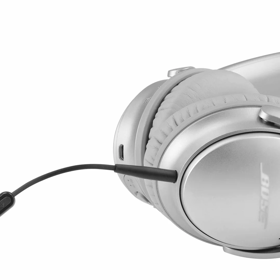 Kabel audio z mikrofonem Geekria kompatybilny z Bose QuietComfort Ultra II/SE/45/35 II, zamienny kabel stereo 3,5 mm na 2,5 mm z mikrofonem (1,2 m)