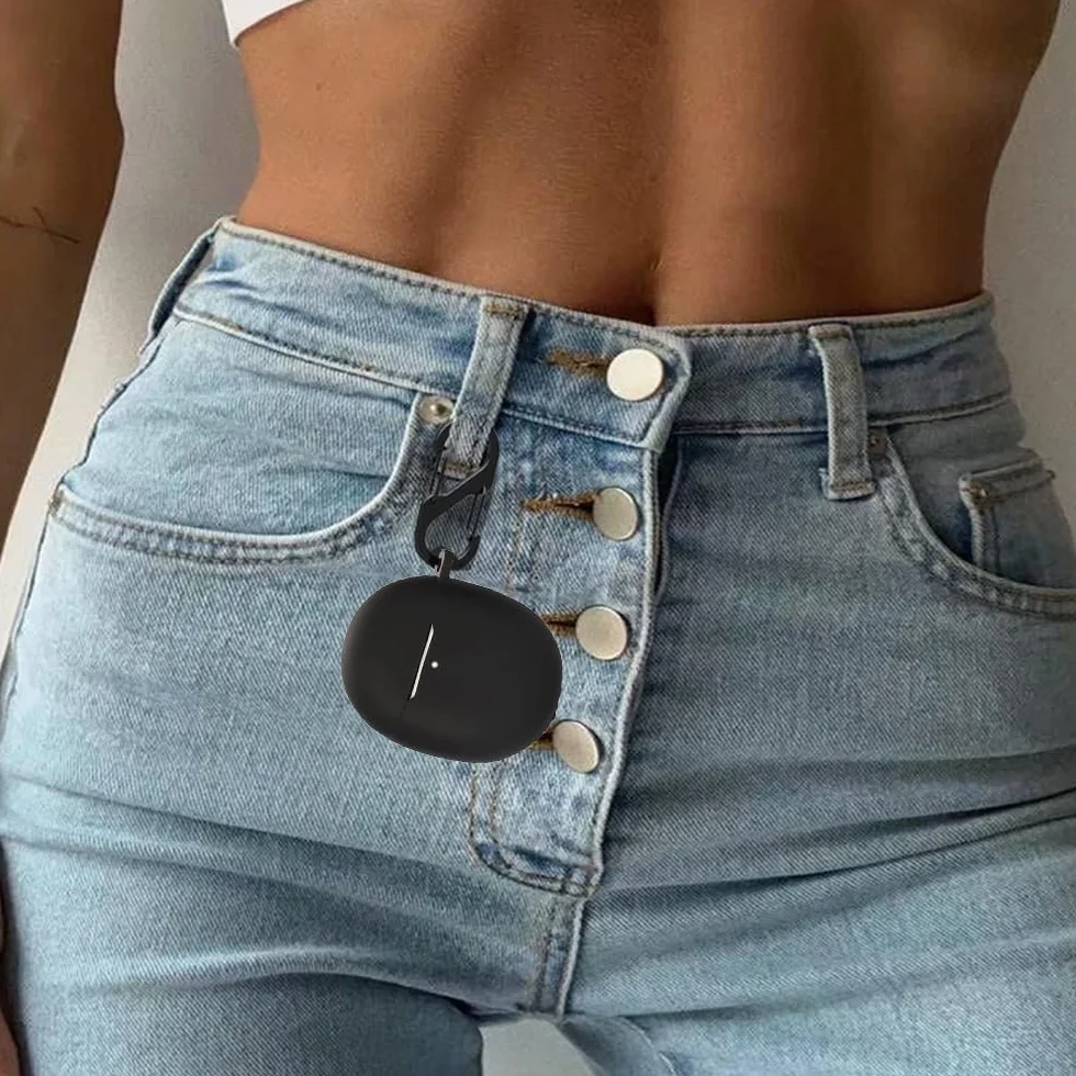 Silikonowe etui do Google Pixel Buds A-Series/Pixel Buds 2, odporne na uderzenia etui ochronne i skóra Protective Case Cover do Google Pixel Buds A-Series/Pixel Buds 2 with Keychain (czarne)