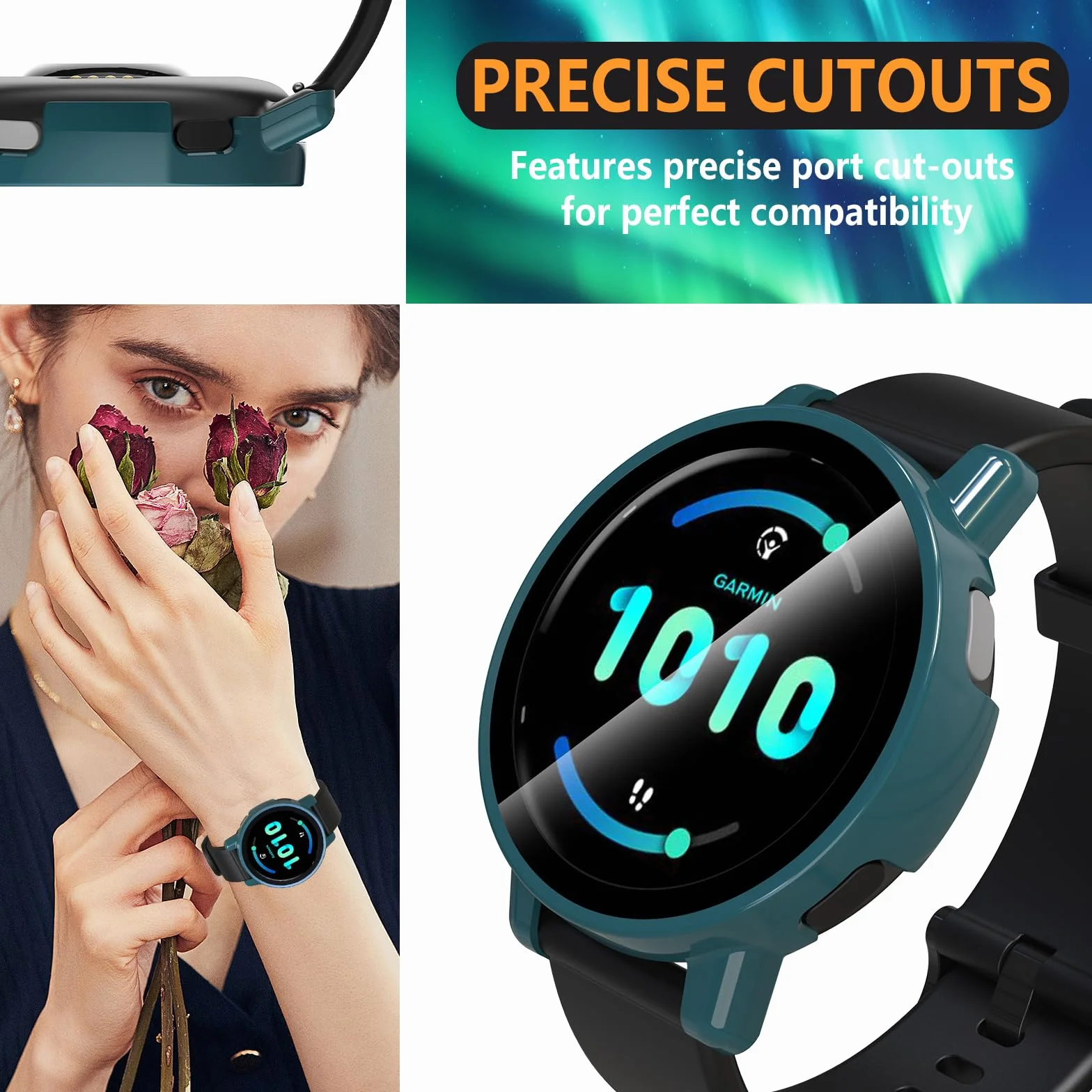 Hianjoo Szkło hartowane Etui Garmin vivoactive 5 Osłona ekranu PC 5 sztuk