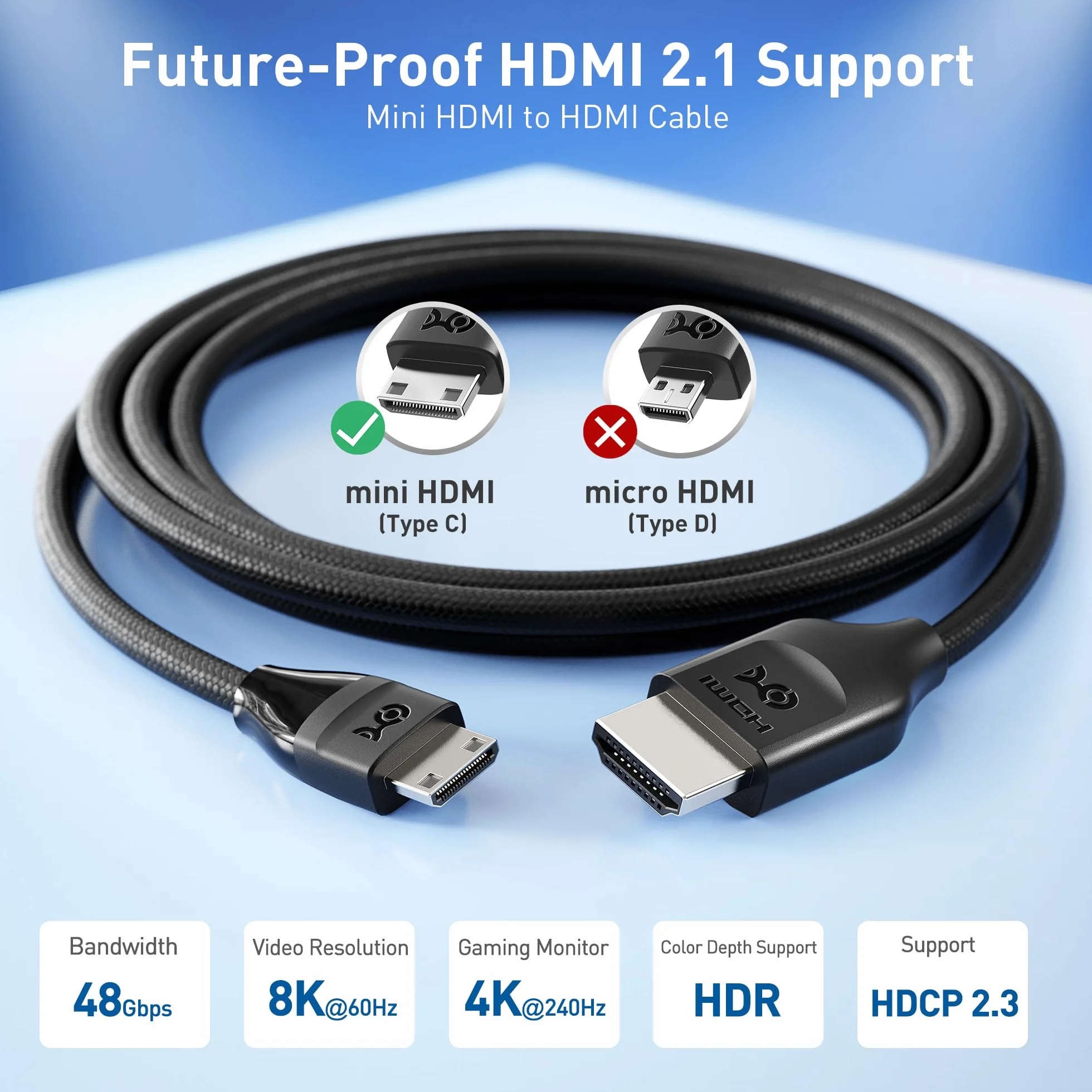 Cable Matters Kabel Mini HDMI 2.1 1 m