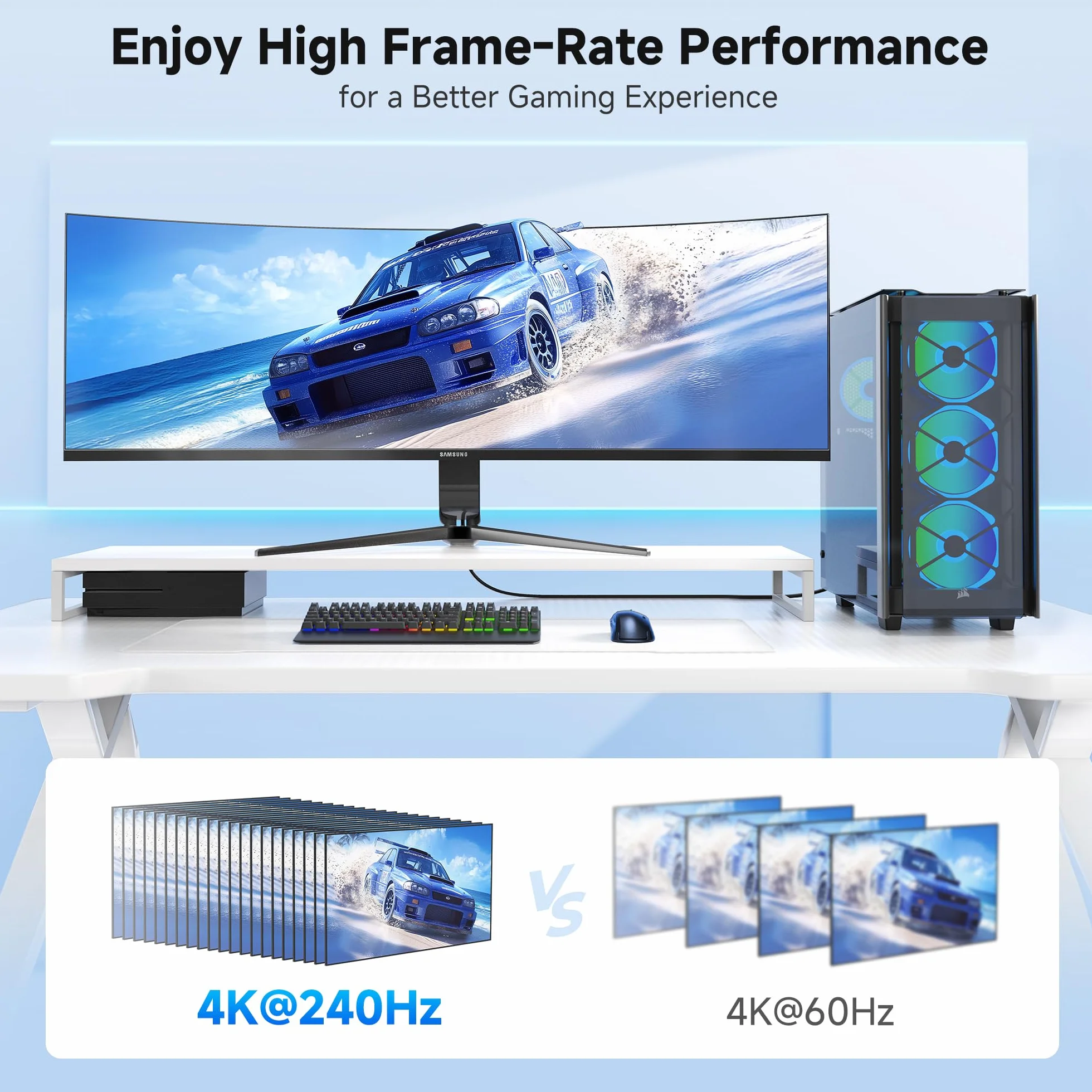 Cable Matters Pleciony kabel DisplayPort 1.4 z certyfikatem VESA w pełni obsługuje 8K HDR i DSC - 1,8 m