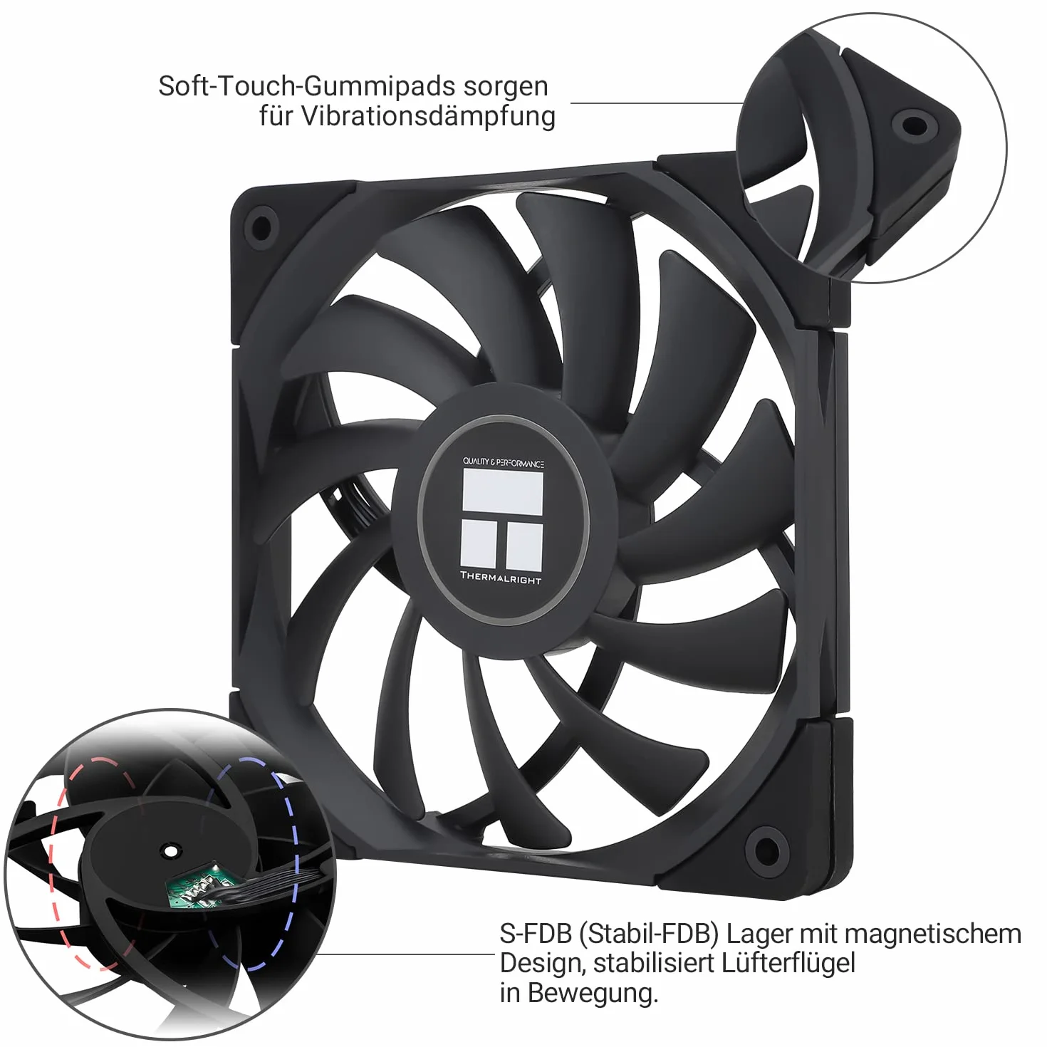 Thermalright C12015B Wentylator obudowy komputera 120 mm 15 mm 4-pin PWM cichy czarny