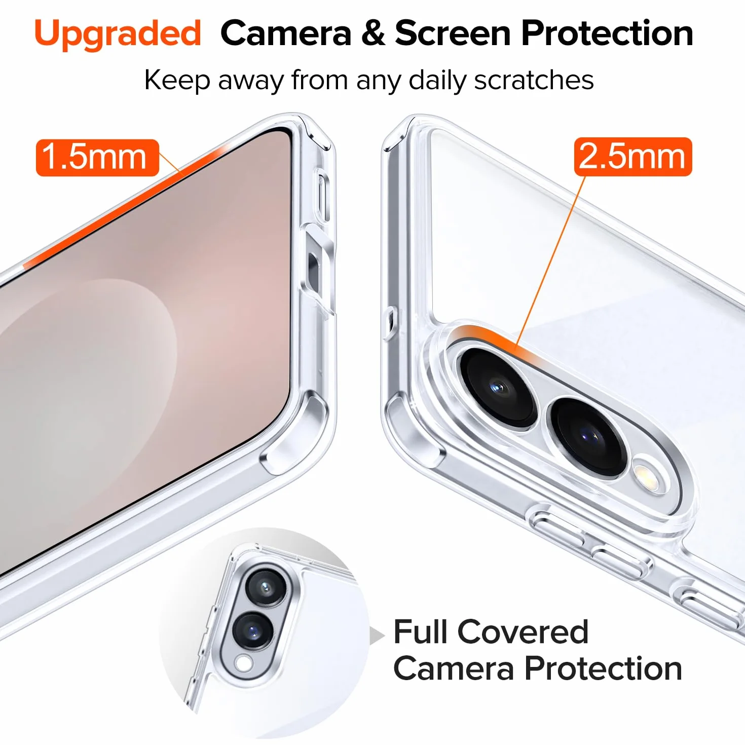 ivoler 3 w 1 Przezroczyste etui do Samsung Galaxy S25 Edge z 2 sztukami szkła hartowanego, [nigdy nie żółty] [Ochrona wojskowa] [Ochrona aparatu] Przezroczysta ochrona przed wstrząsami