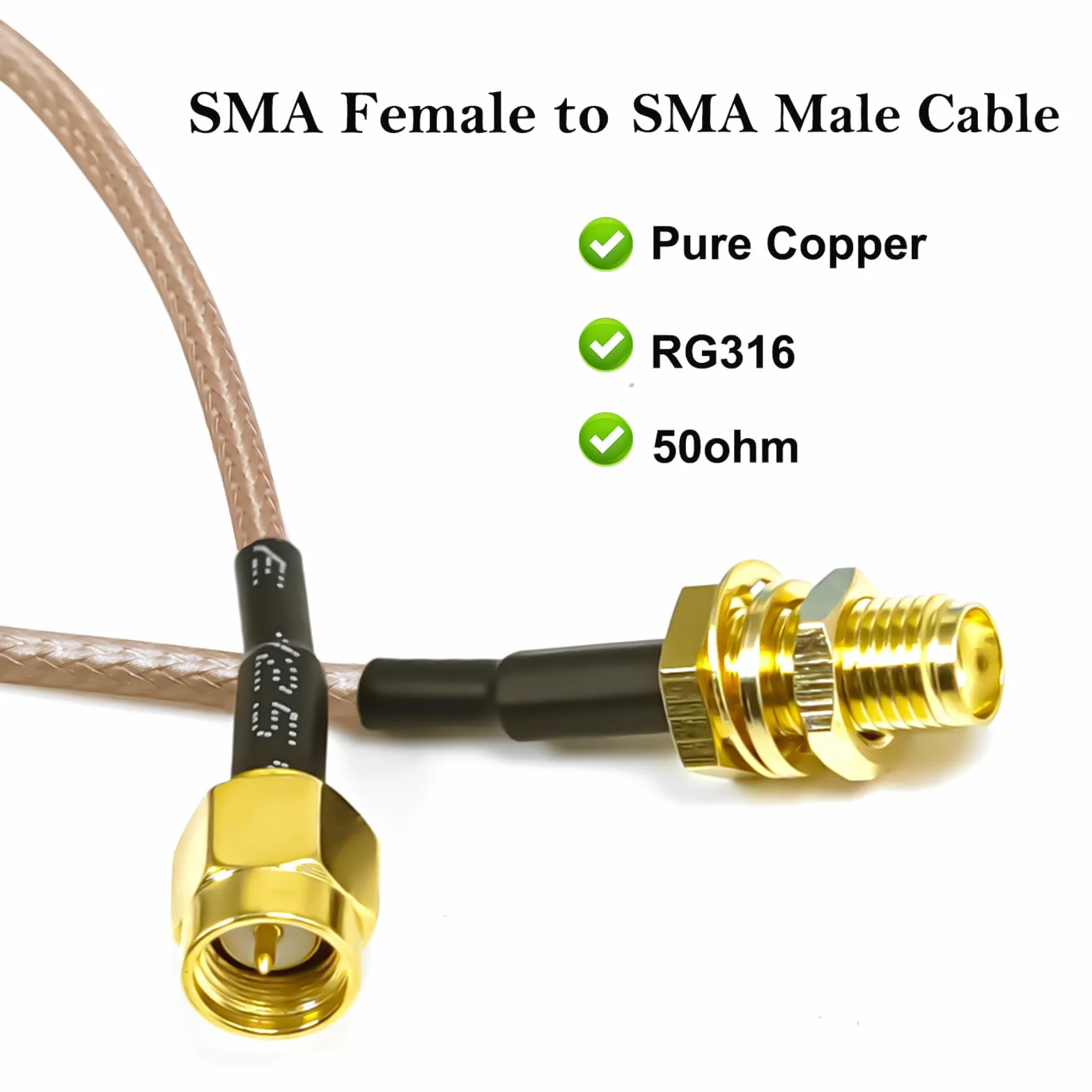 RG316 SMA kabel koncentryczny 15 cm (6 cali) SMA wtyczka do gniazda Jumper