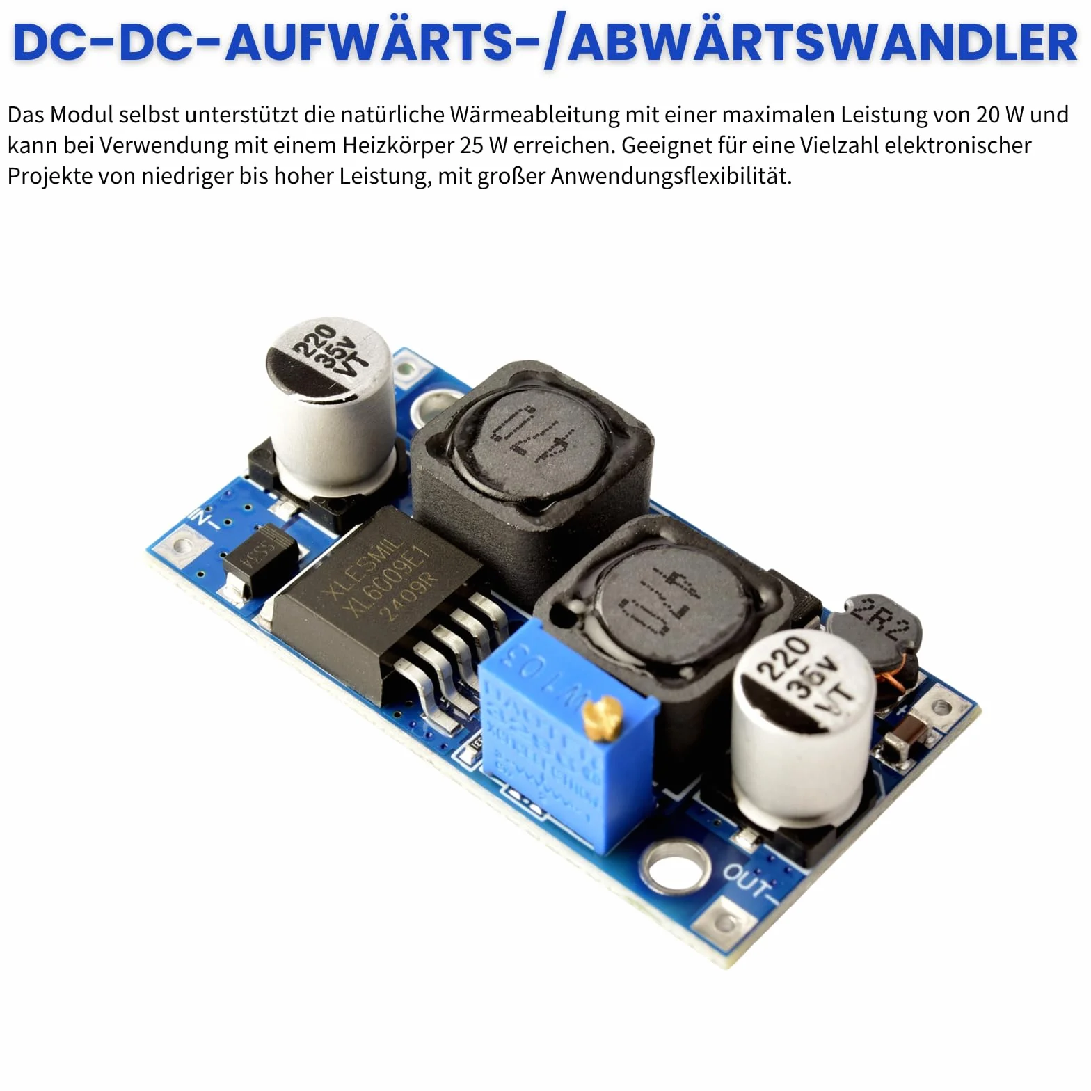 Konwerter DC-DC 1,5-35 V 3A Boost Buck XL6009 Step Up Down Regulator napięcia Zasilacz 3 sztuki