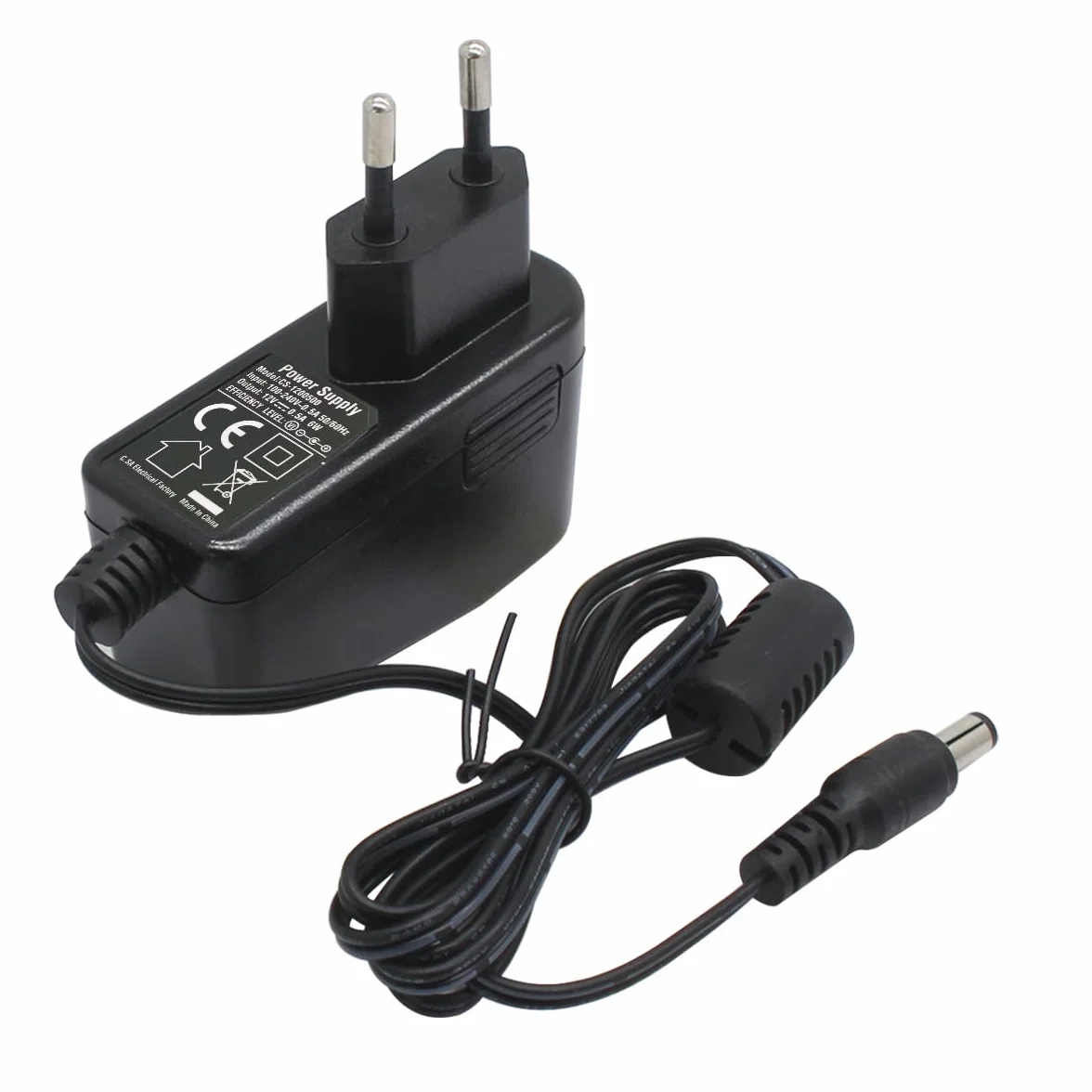Zasilacz AC na DC 12 V, 0,5 A, złącze 5,5 mm x 2,1 mm do kamery CCTV DVR taśmy LED