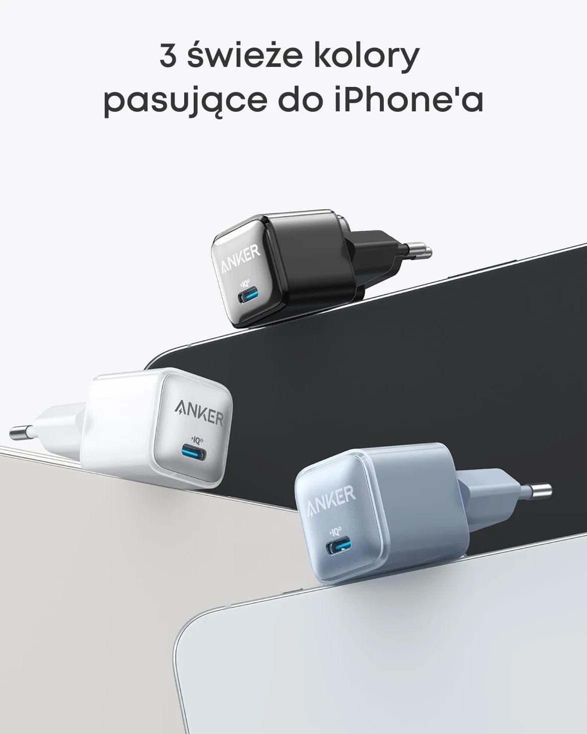 Anker Nano ładowarka USB C 20 W PIQ 3.0 kompaktowy zasilacz do iPhone 16/15/14/13/12 Pixel 4/3 iPad iPad mini
