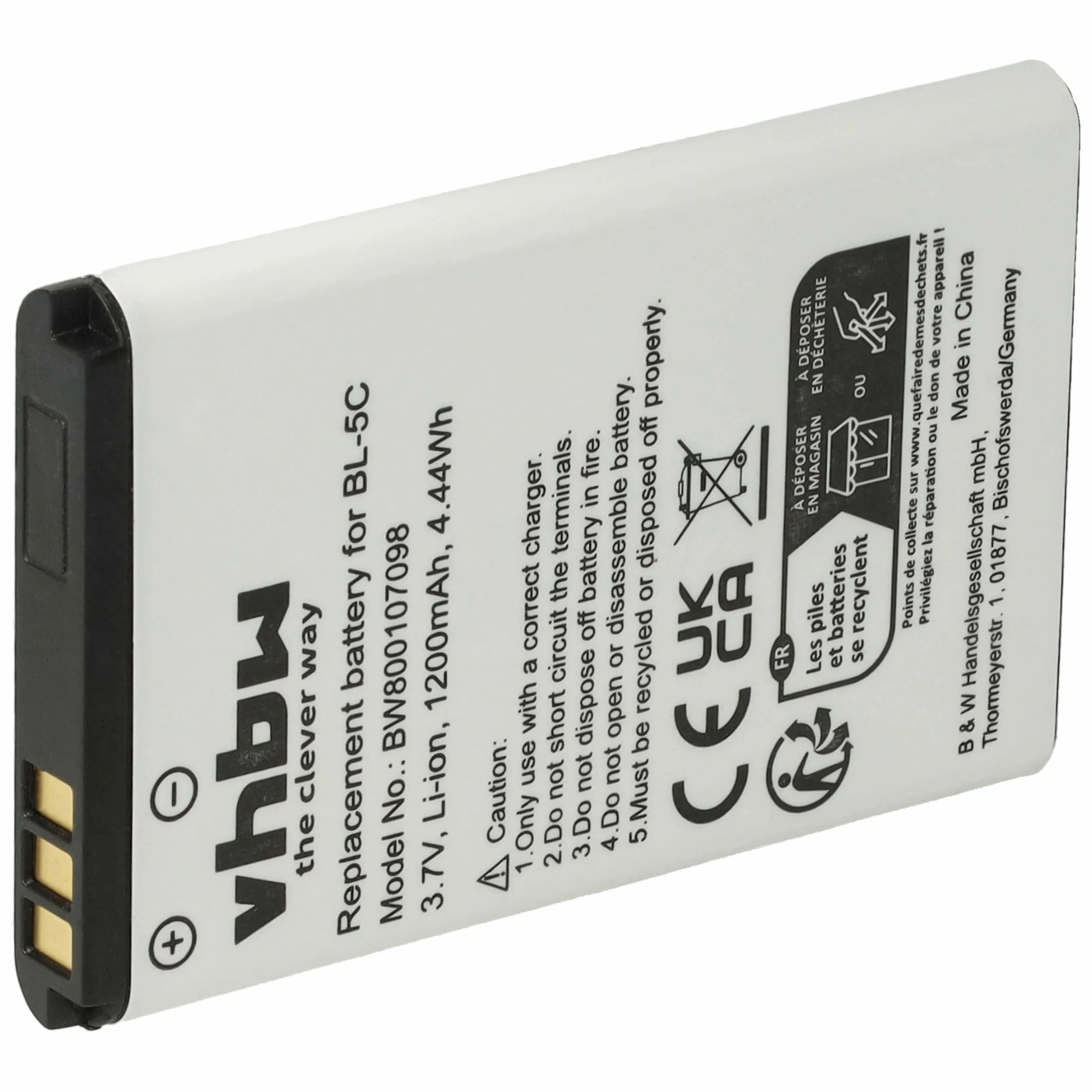 vhbw Bateria 1200mAh (3,7V) do telefonu komórkowego, Doro Primo 405 Smartphone jak RCB215.