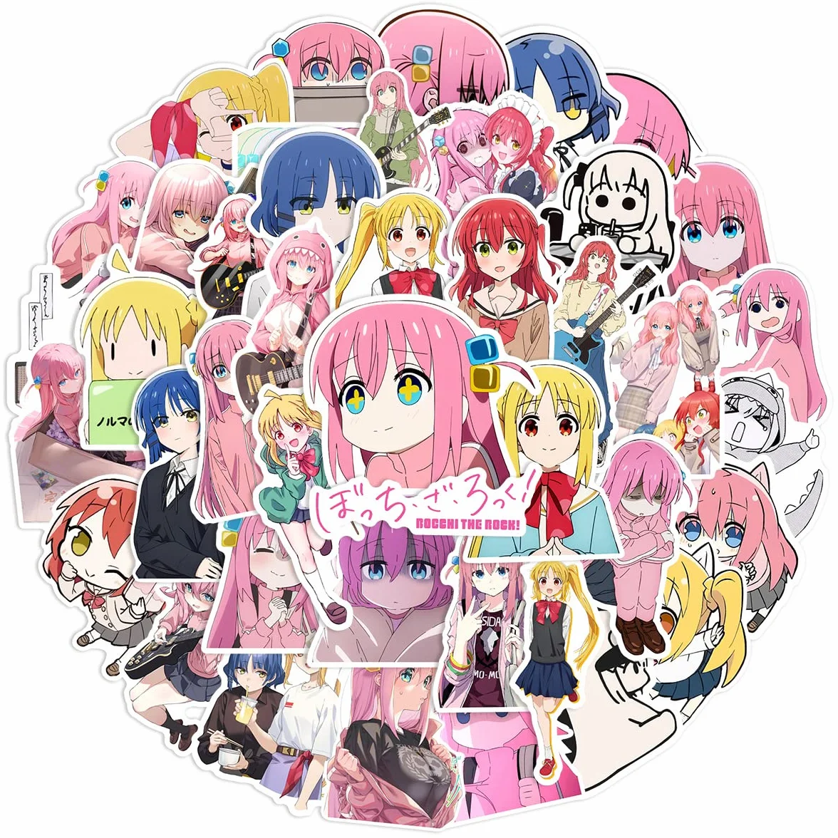BOCCHI THE ROCK! Naklejki anime 50 sztuk zestaw na laptopa, zderzak, deskorolkę