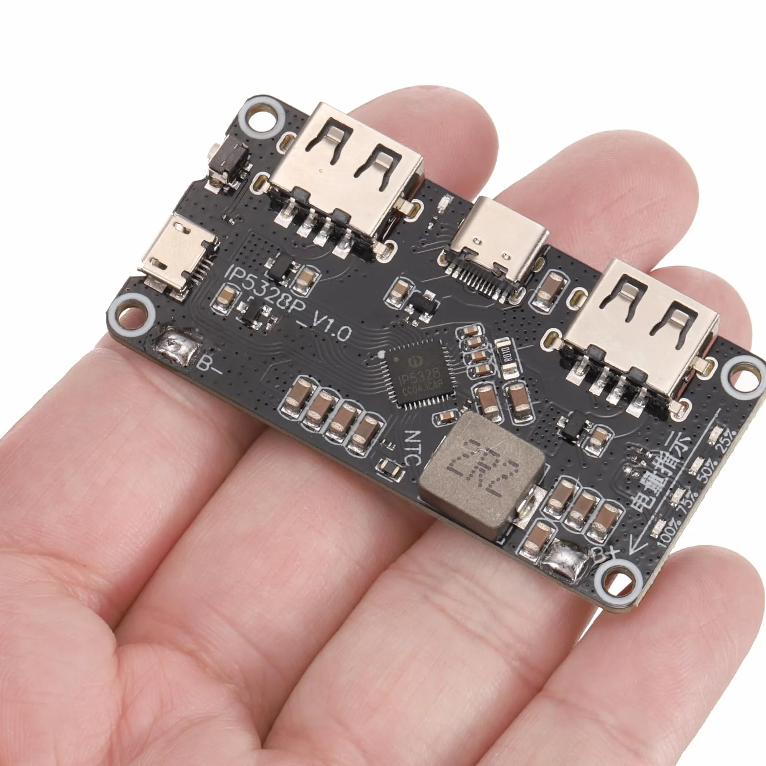 QUARKZMAN IP5328P dwukierunkowy moduł szybkiego ładowania 18W 5A 3,7V-12V USB-C