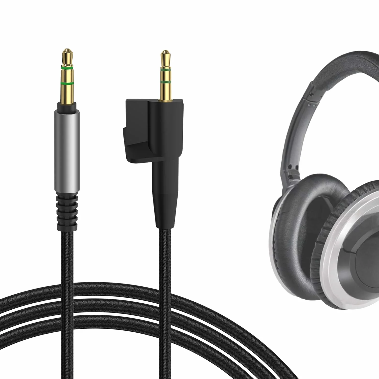 Geekria Kabel audio kompatybilny z Bose Around-Ear AE2/AE2i/AE2w, przewód stereofoniczny pleciony nylon 2,5 mm 1,2 m