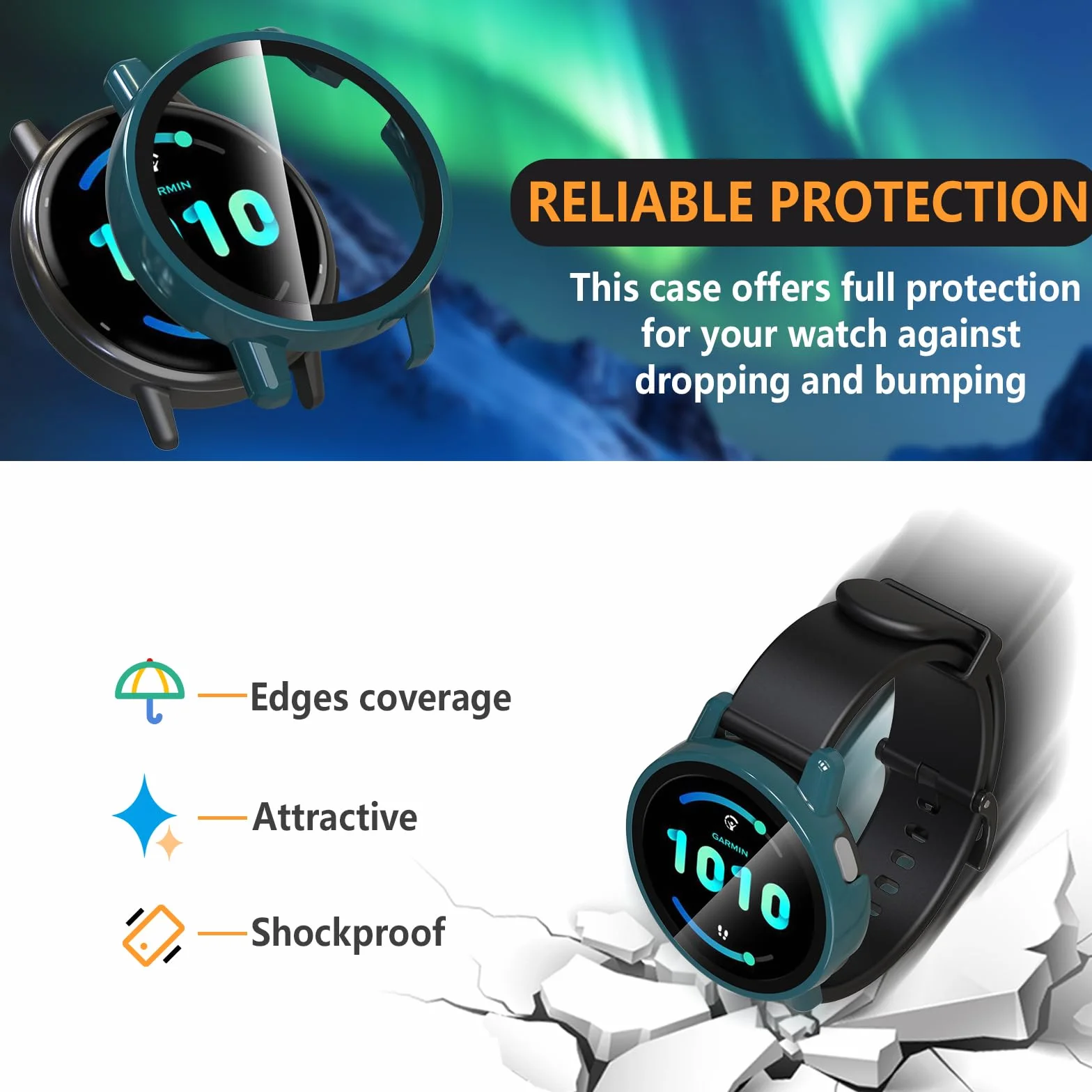 Hianjoo Szkło hartowane Etui Garmin vivoactive 5 Osłona ekranu PC 5 sztuk