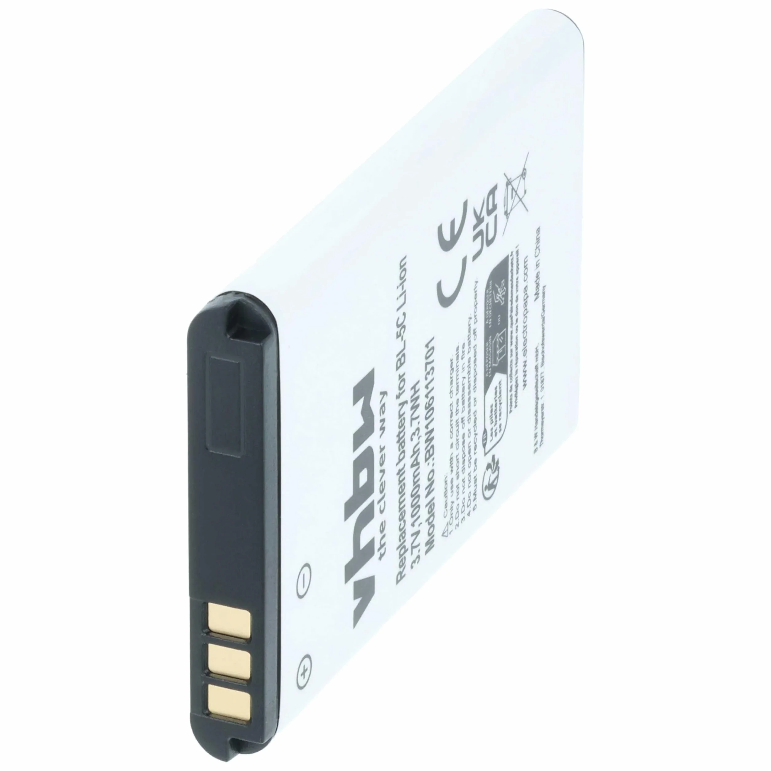 vhbw Bateria kompatybilna z Nokia 100 101 106 Dual SIM 1100 1101 1110 1110i 1111 1112 1600 telefon komórkowy 1000 mAh 3,7 V Li-Ion