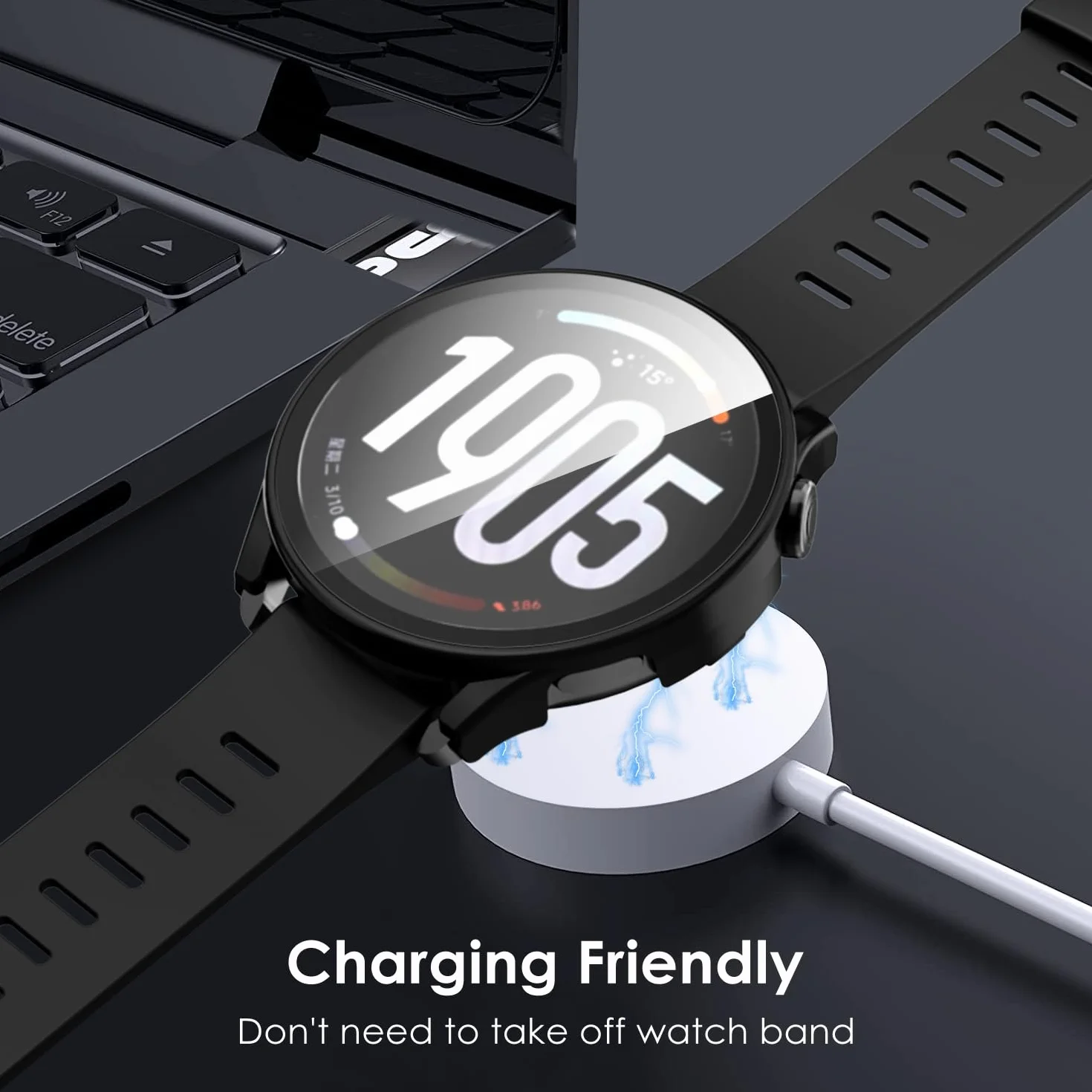 ivoler 3 szt. Etui Hard PC + Szkło Ochronne dla Xiaomi Watch S5 46mm, Pełne Pokrycie, 2 Przezroczyste + 1 Czarny