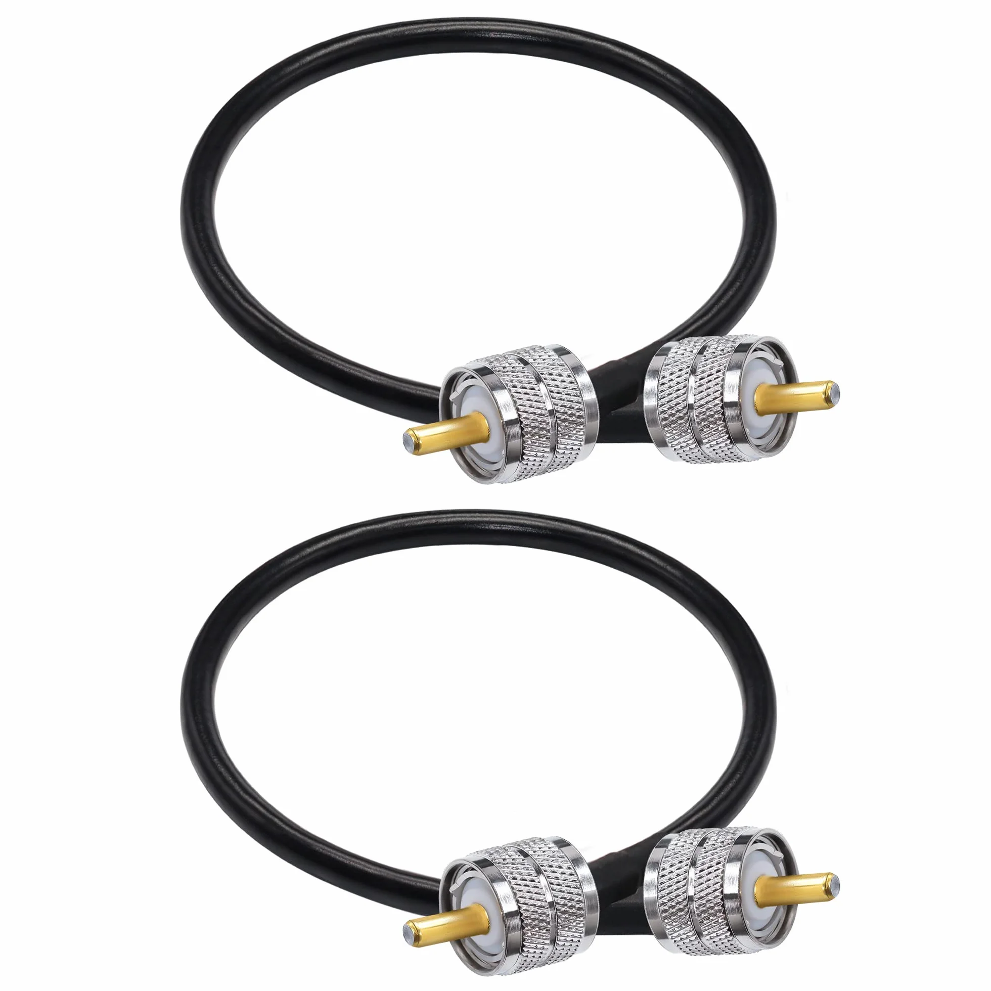 TUOLNK PL259 Überbrückungskabel RG58 UHF Stecker auf Stecker Low Loss 50 Ohm CB Funk Koaxialkabel 12 Zoll (30 cm) SO239 Wifi Antennen Verlängerungskabel für HAM Funkantennen Analysator 2er Pack