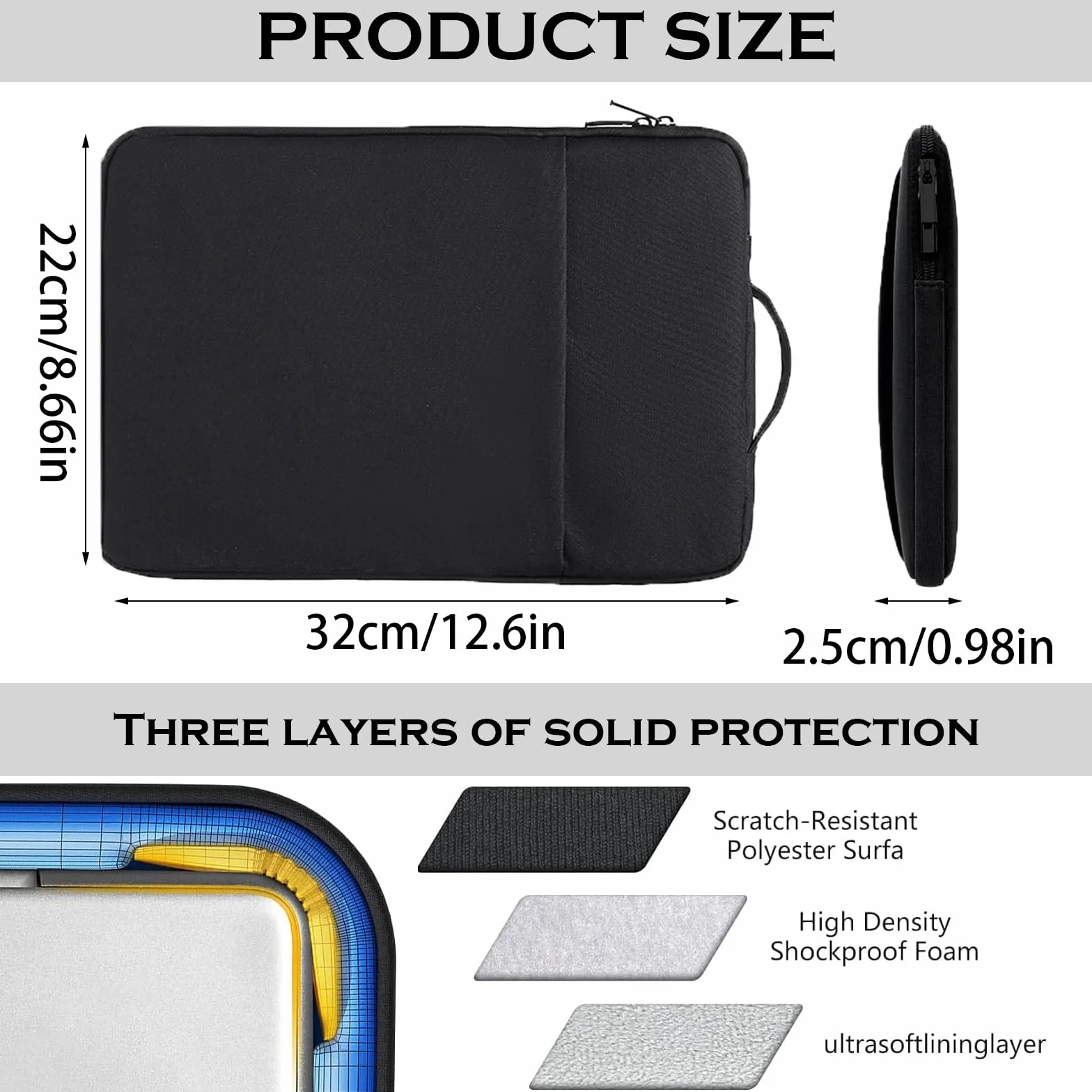Wodoodporne etui na tablet 12 cali z przednią kieszenią na iPada A16 2025/2024/10 Gen 10,9" Galaxy Tab A9+/S9 FE