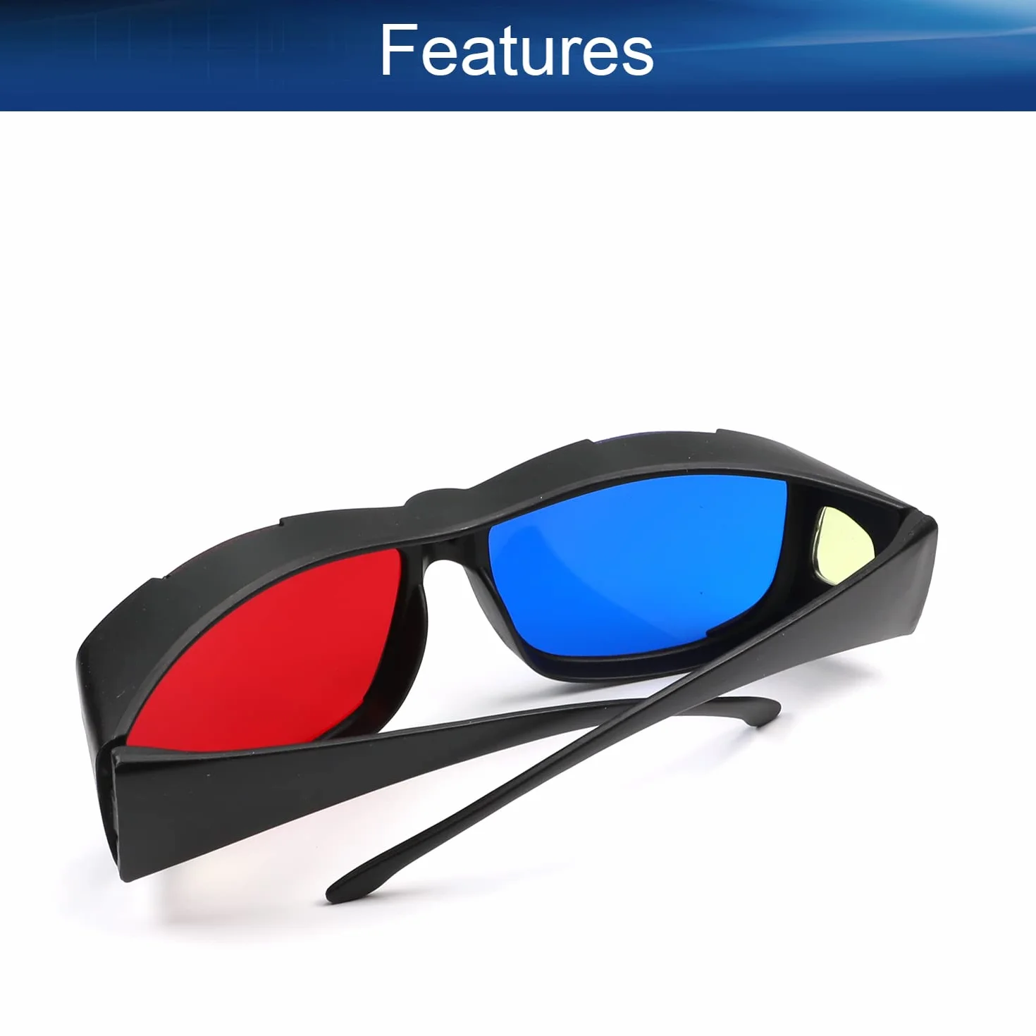 Othmro Czerwono-niebieskie okulary 3D / cyjanowe okulary anaglifowe, anaglif wymiarowe okulary 3D Vision do gier telewizyjnych DVD 3D wirtualnego wideo