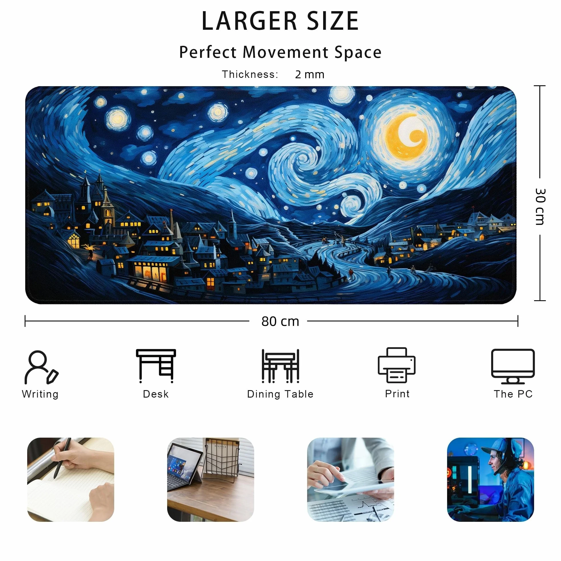 Podkładka pod mysz XXL 800x300 mm antypoślizgowa gumowa podstawa do gier